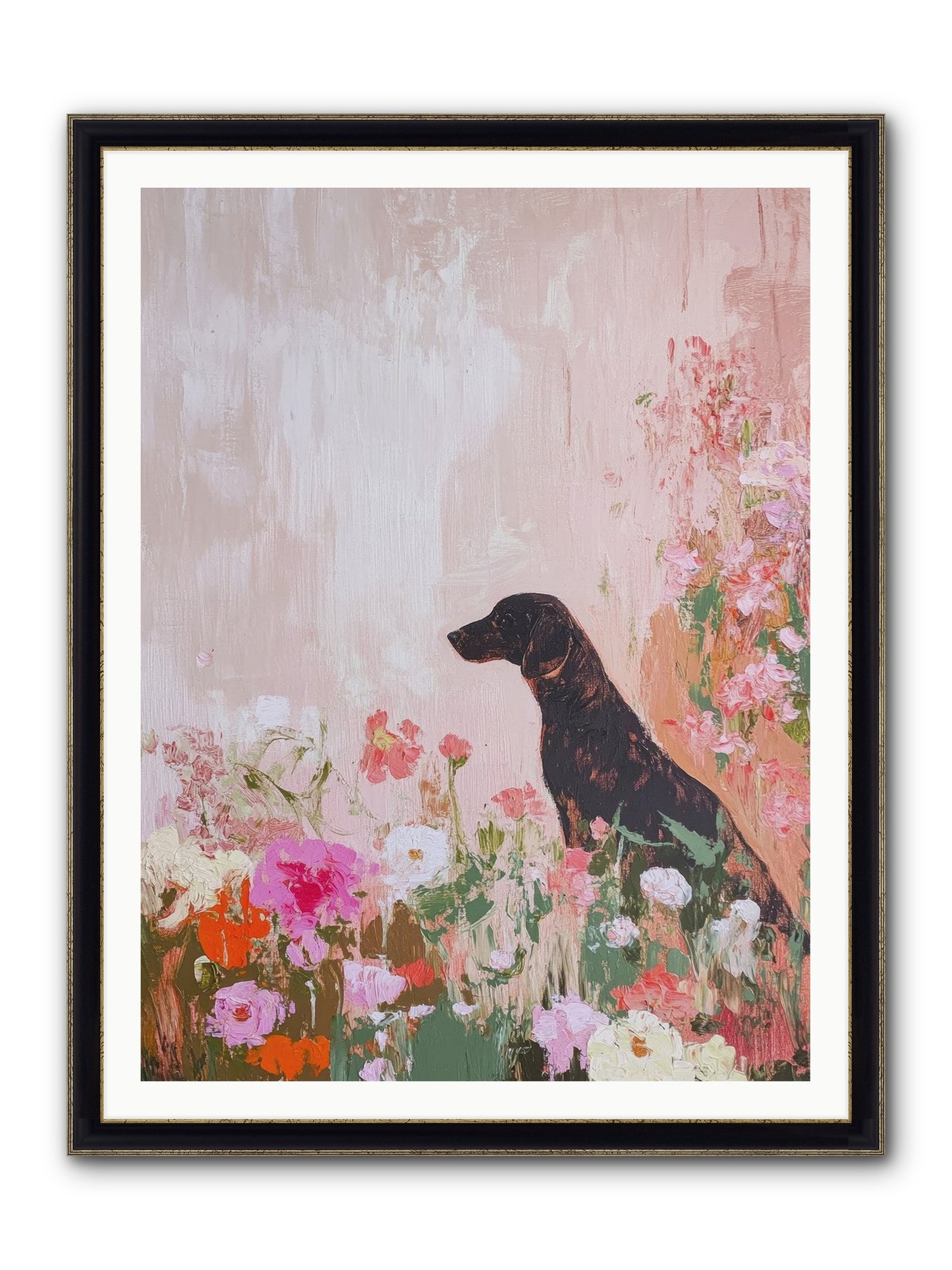 Honey Briar Framed Print - Black & Gold 36x48