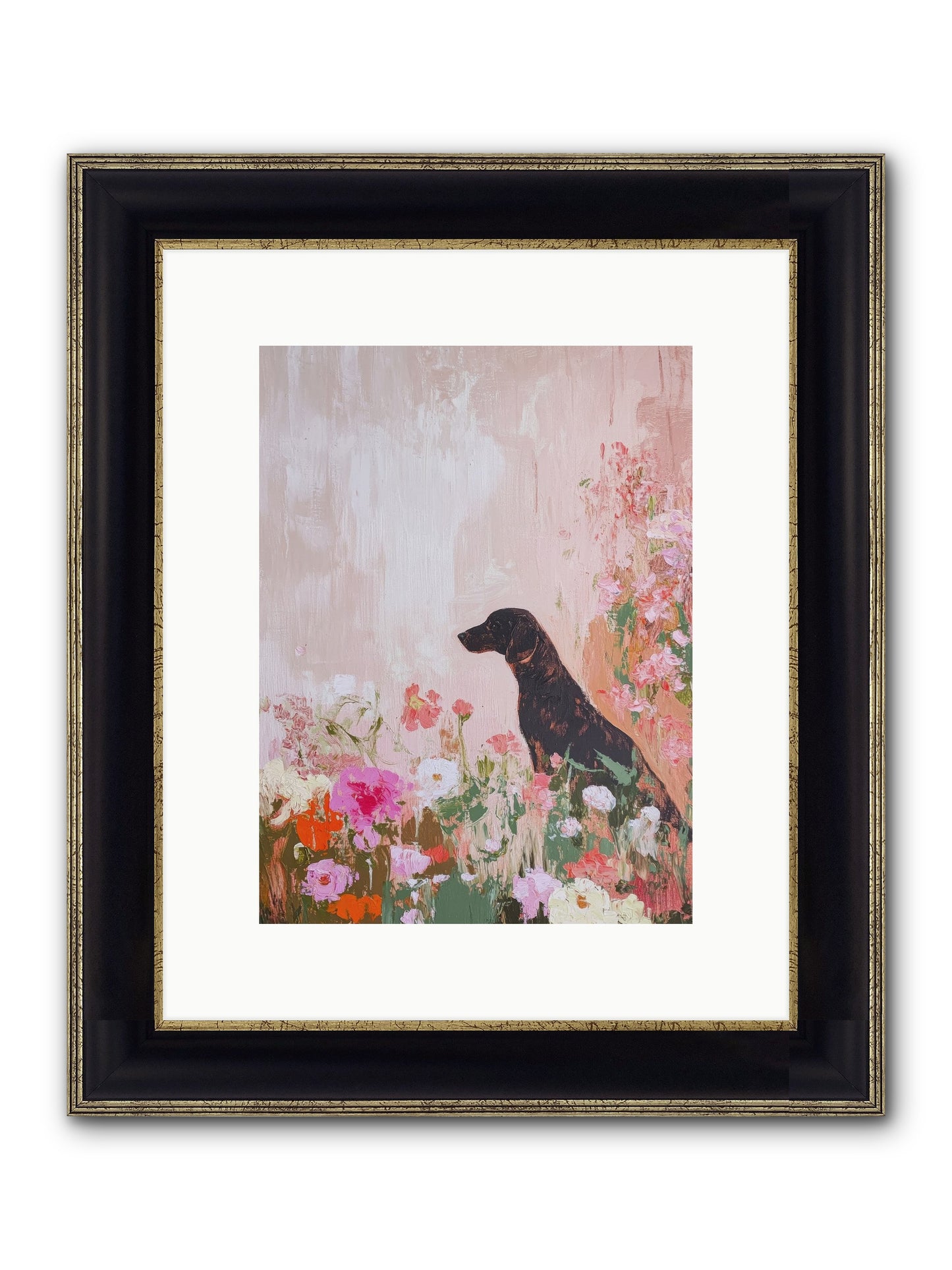 Honey Briar Framed Print - Black & Gold 9x12