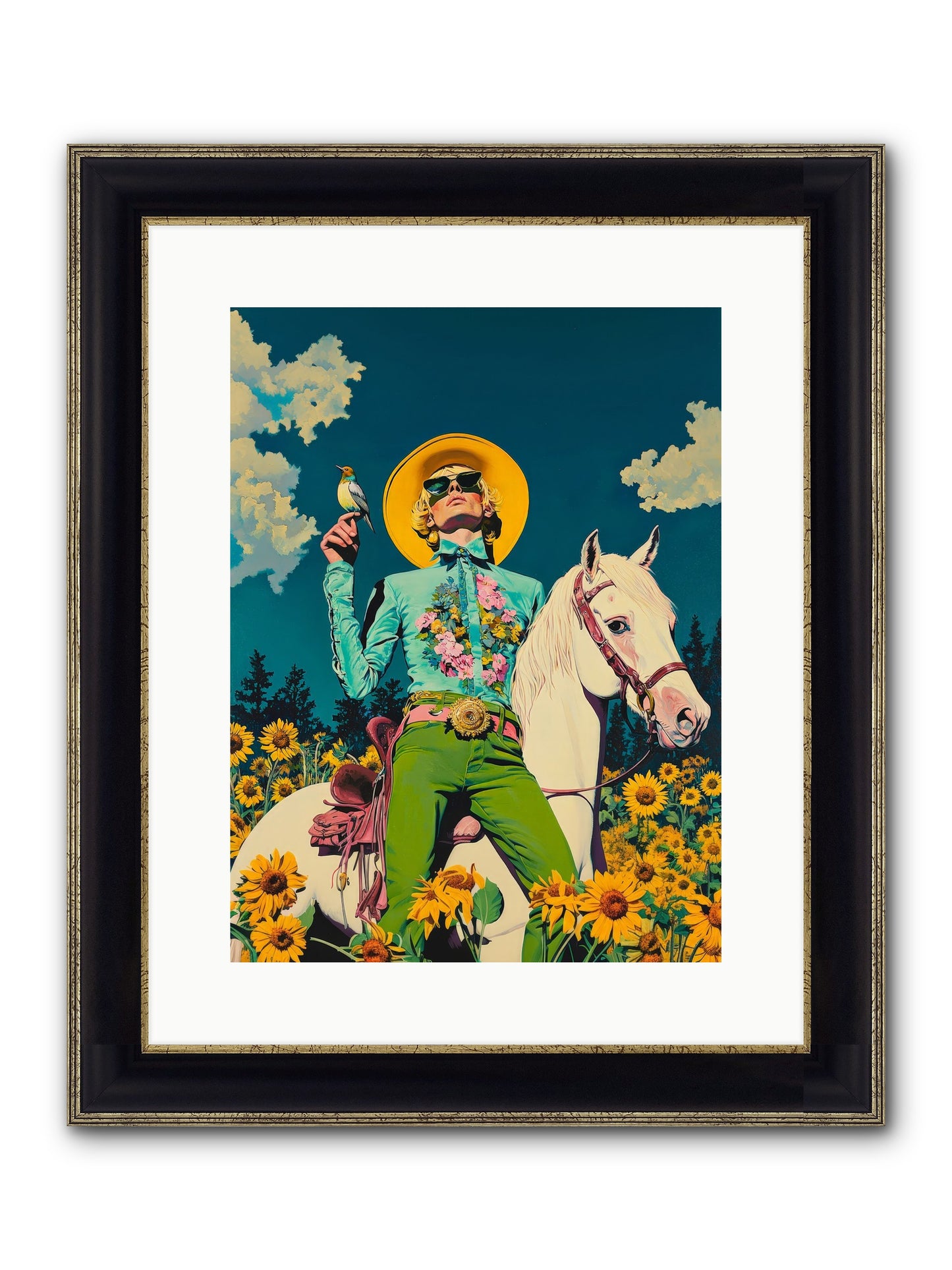 Honey-Dipped Desperado Framed Print - Black & Gold 12x16