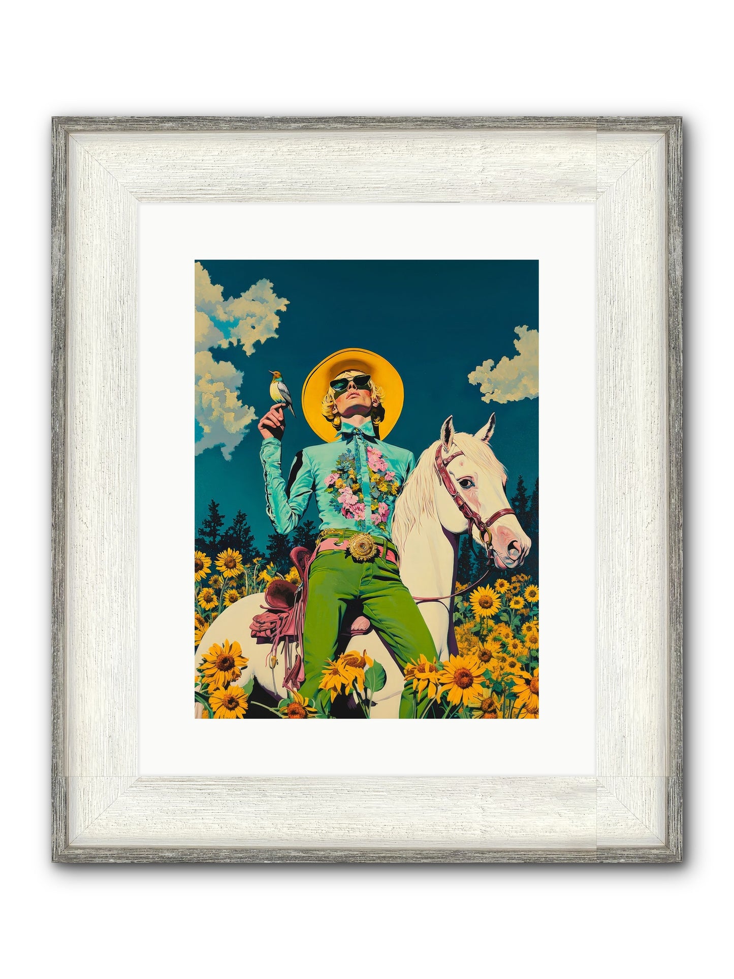 Honey-Dipped Desperado Framed Print - Driftwood White 12x16