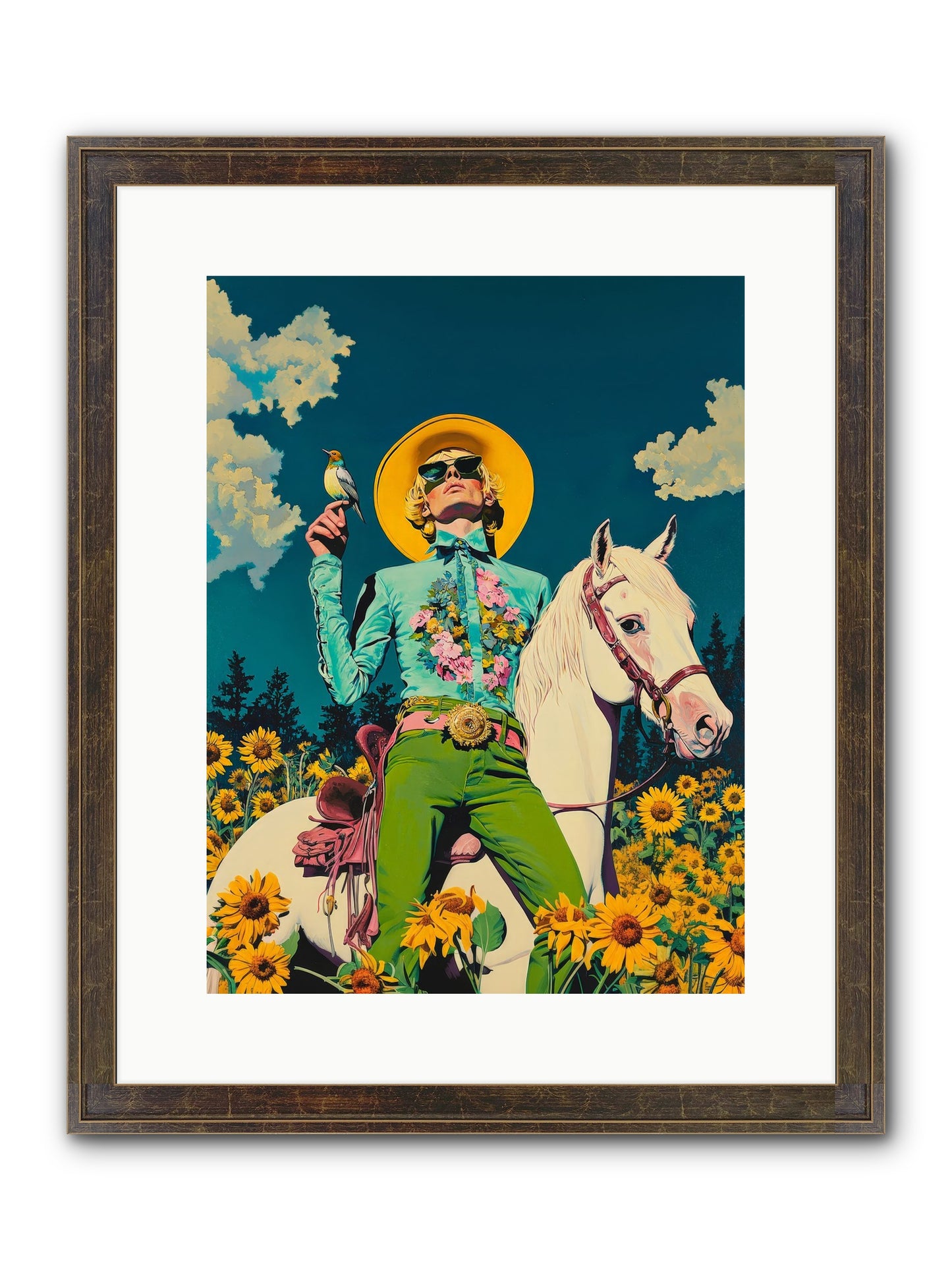 Honey-Dipped Desperado Framed Print - Slimwoods Black/Gold 12x16