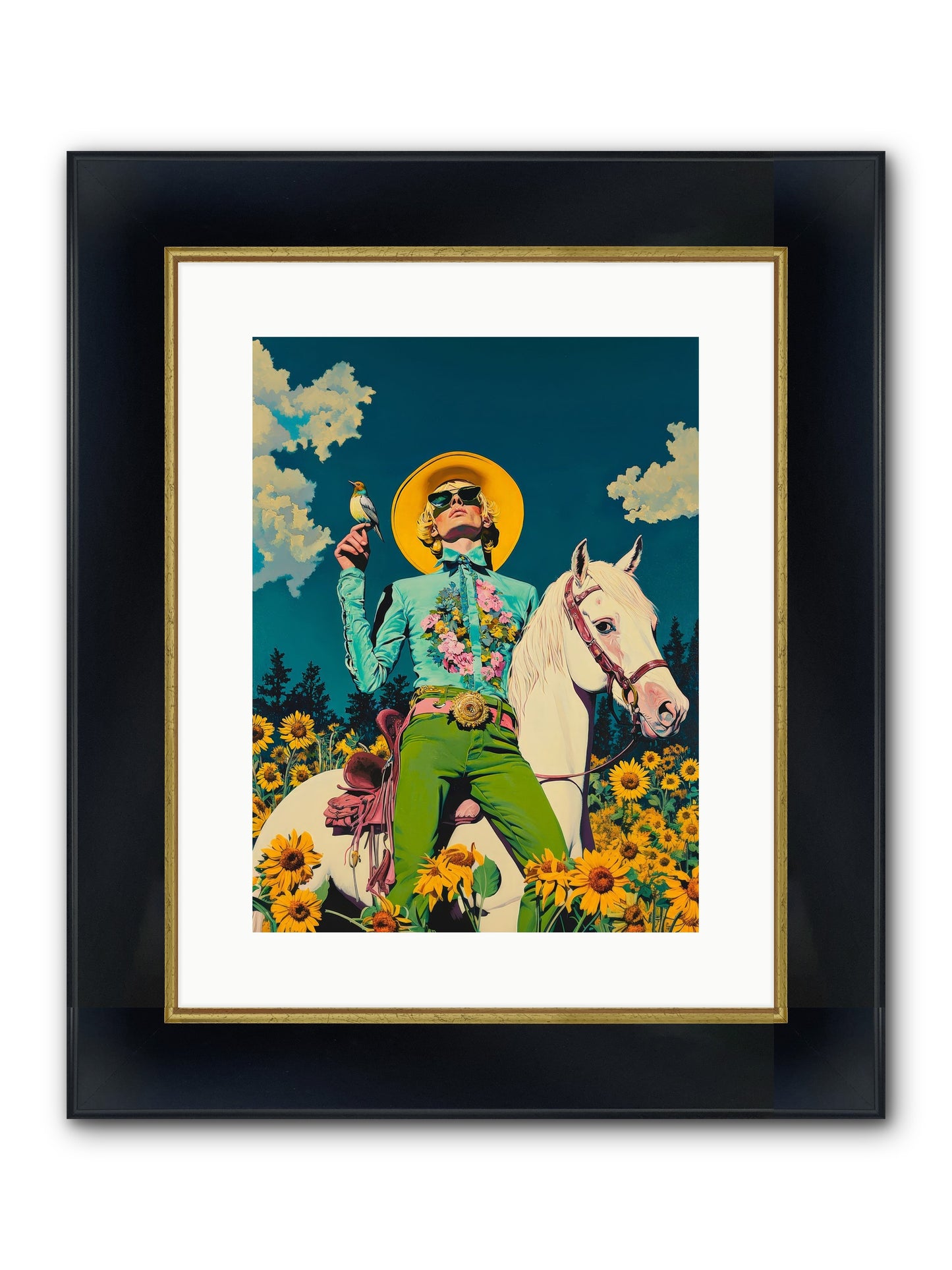 Honey-Dipped Desperado Framed Print - Wide Black w/Gold 12x16
