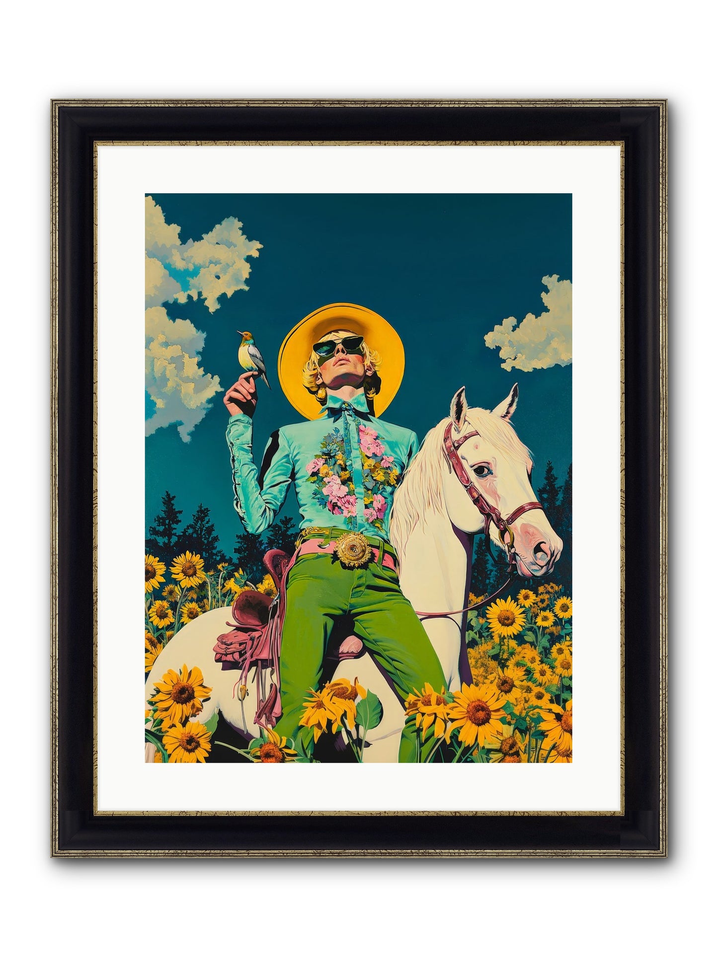 Honey-Dipped Desperado Framed Print - Black & Gold 18x24