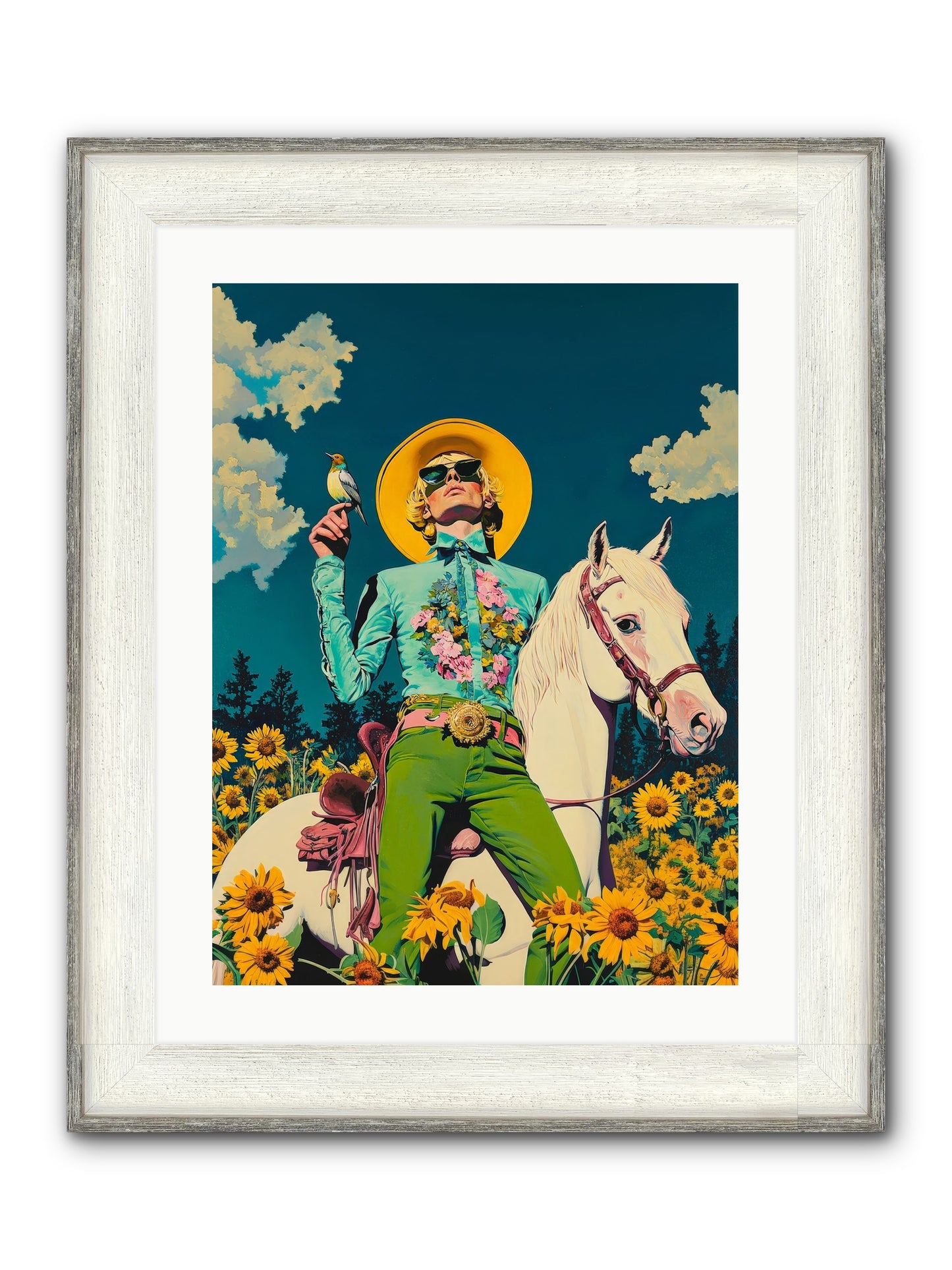 Honey-Dipped Desperado Framed Print - Driftwood White 18x24