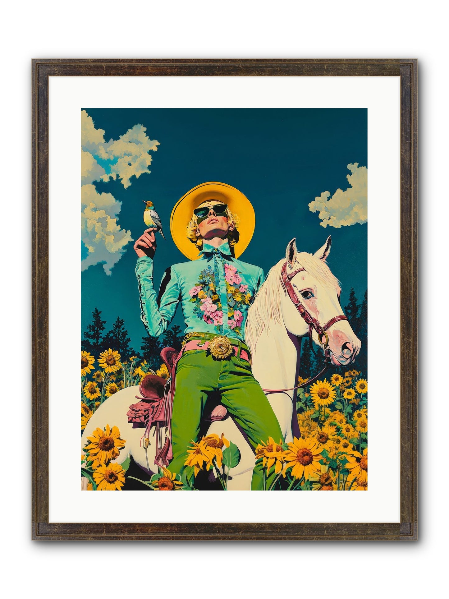 Honey-Dipped Desperado Framed Print - Slimwoods Black/Gold 18x24