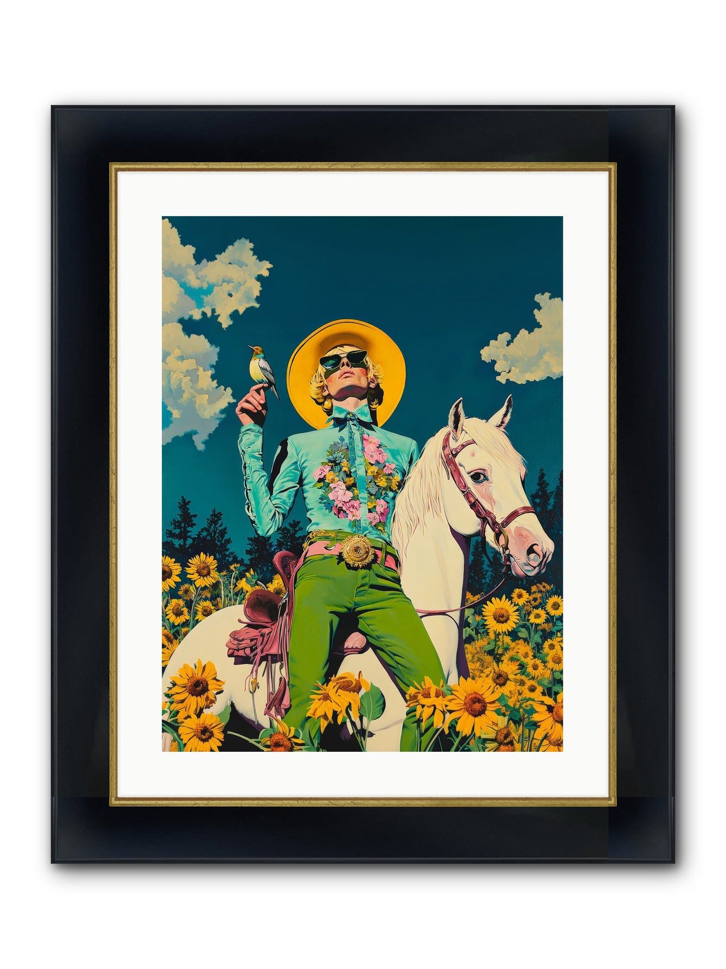 Honey-Dipped Desperado Framed Print - Wide Black w/Gold 18x24
