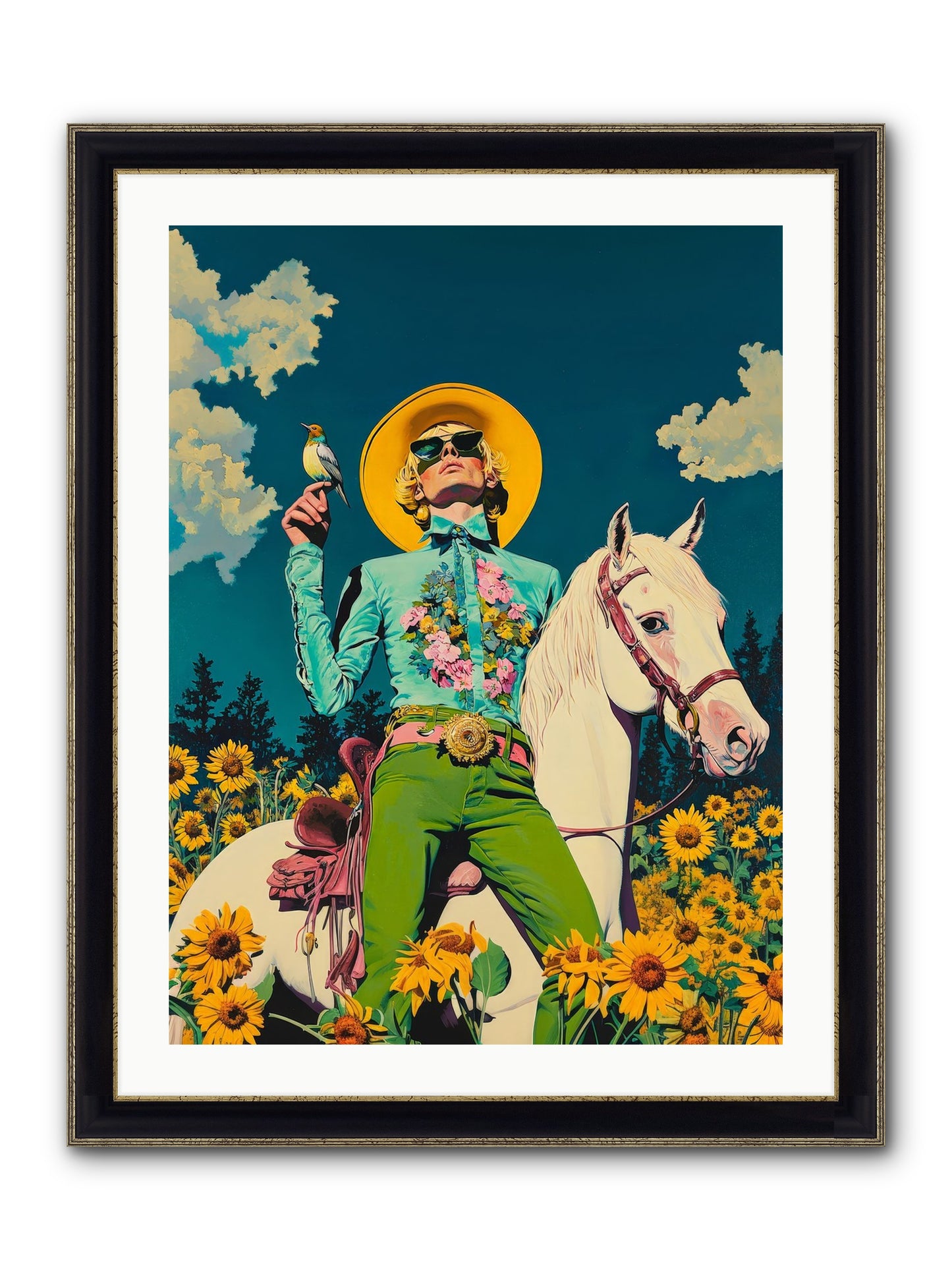 Honey-Dipped Desperado Framed Print - Black & Gold 24x32