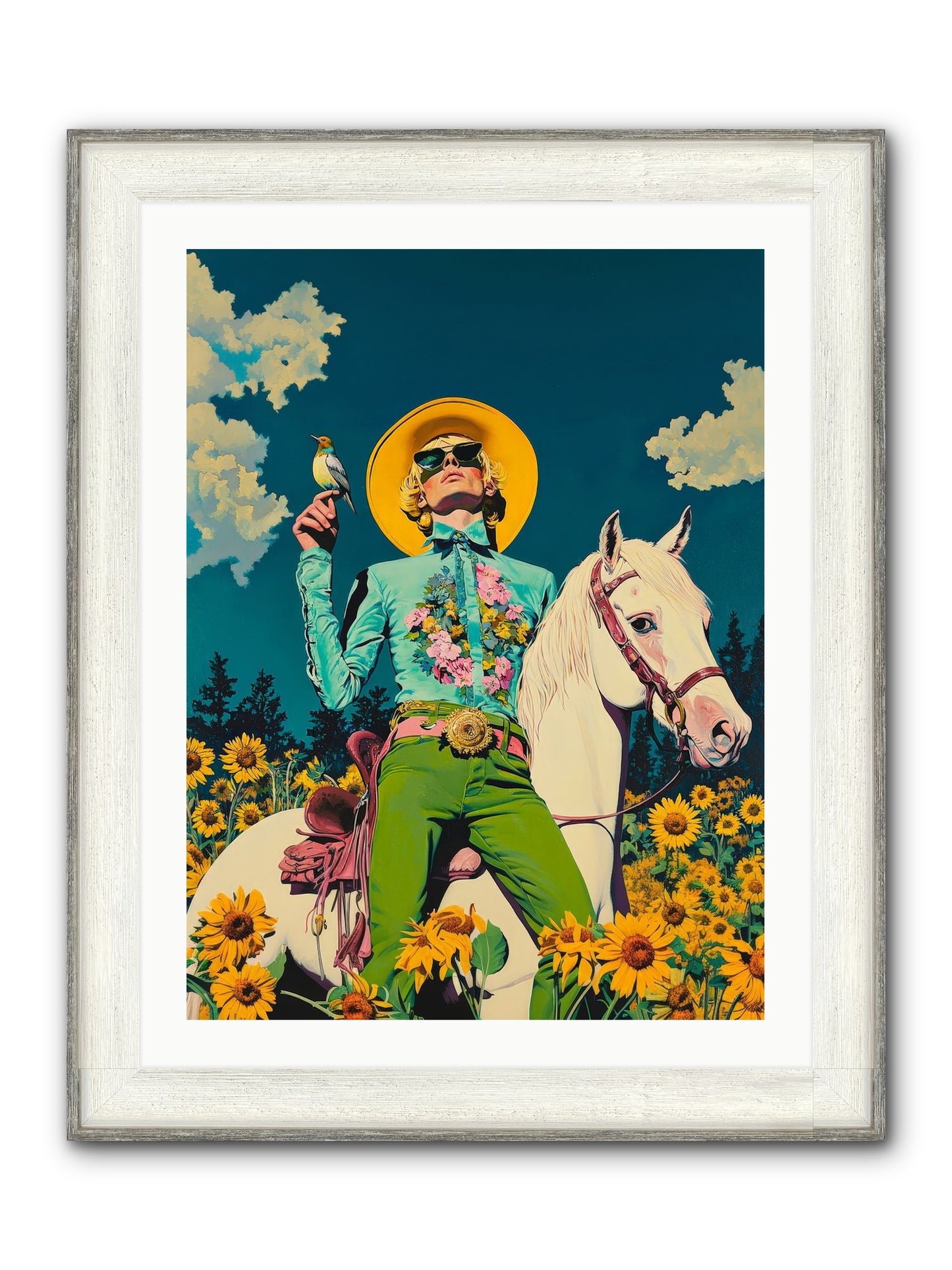 Honey-Dipped Desperado Framed Print - Driftwood White 24x32