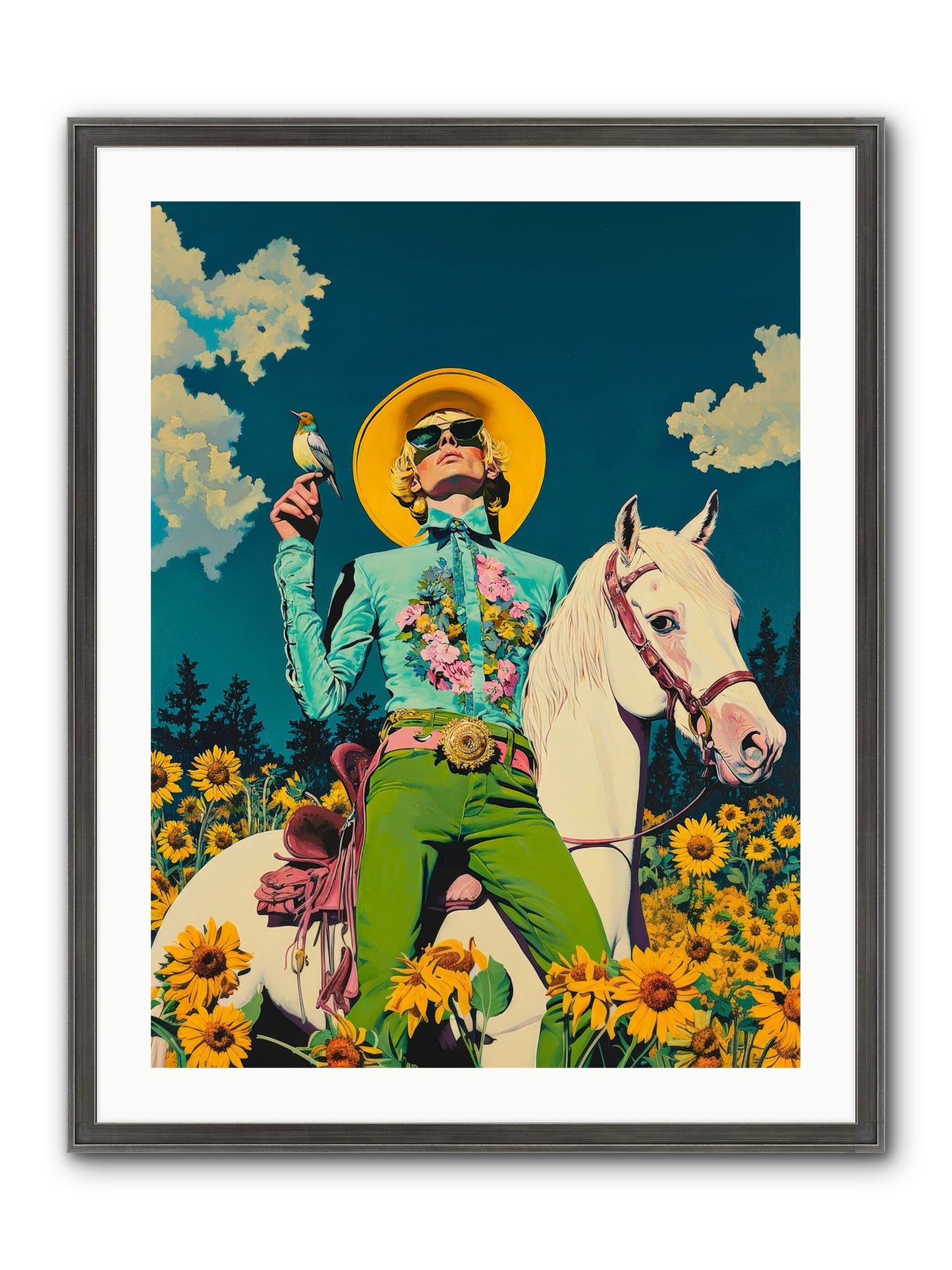 Honey-Dipped Desperado Framed Print - Slimwoods Black/Silver 24x32