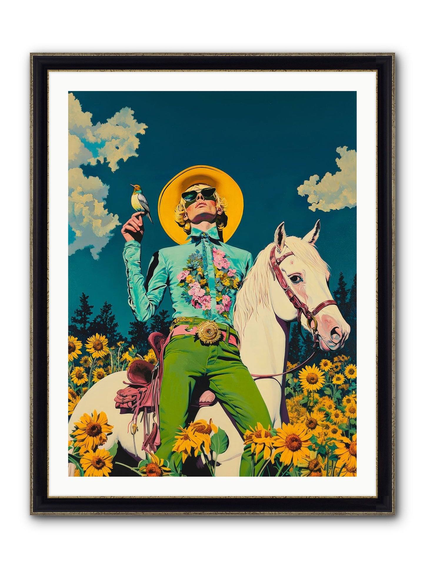 Honey-Dipped Desperado Framed Print - Black & Gold 30x40