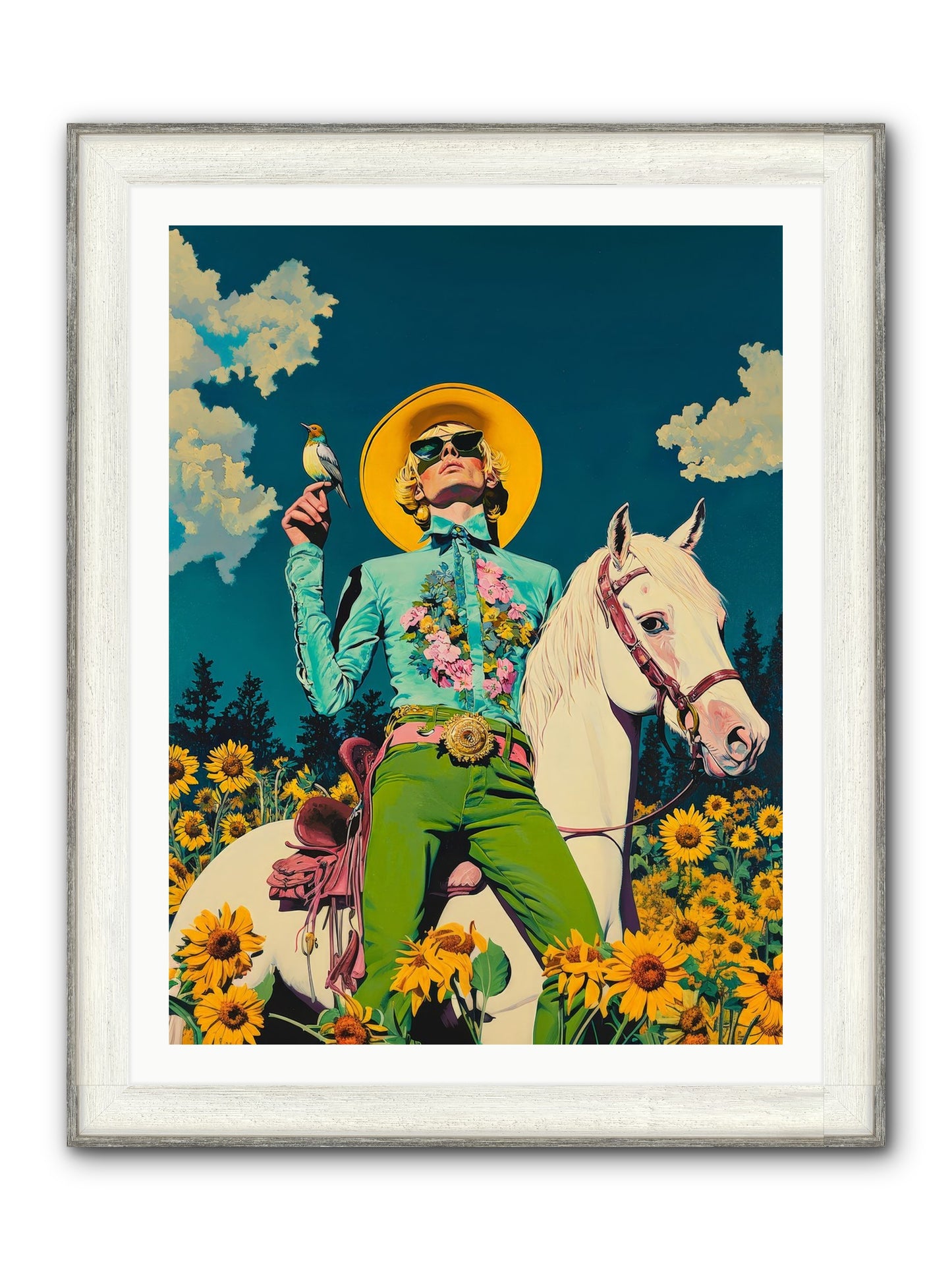 Honey-Dipped Desperado Framed Print - Driftwood White 30x40