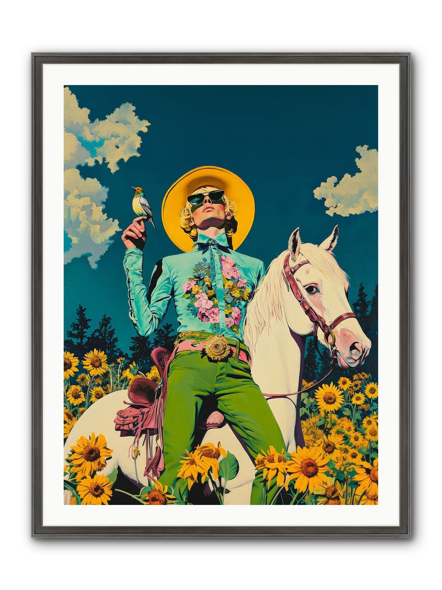 Honey-Dipped Desperado Framed Print - Slimwoods Black/Silver 30x40