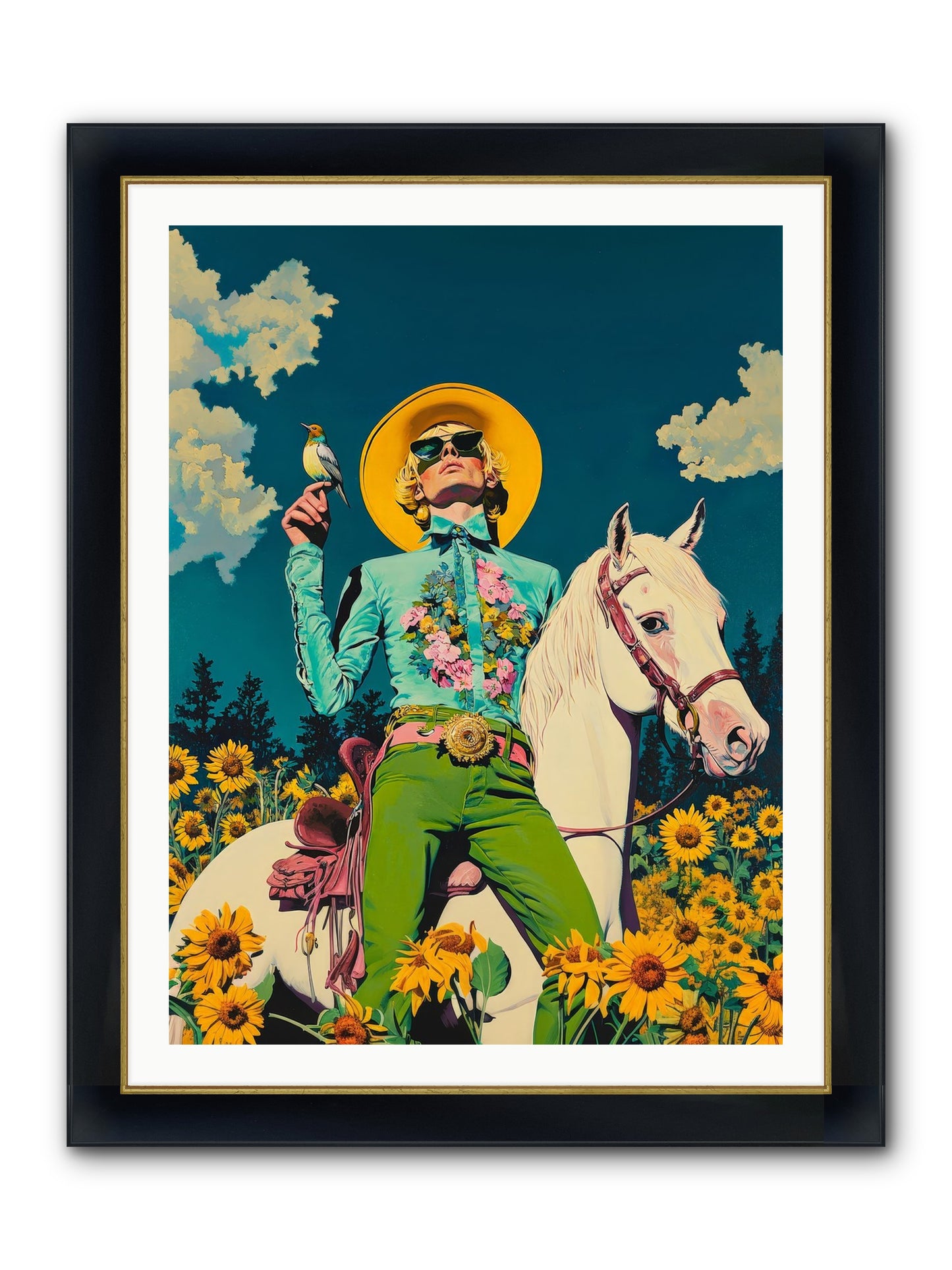 Honey-Dipped Desperado Framed Print - Wide Black w/Gold 30x40
