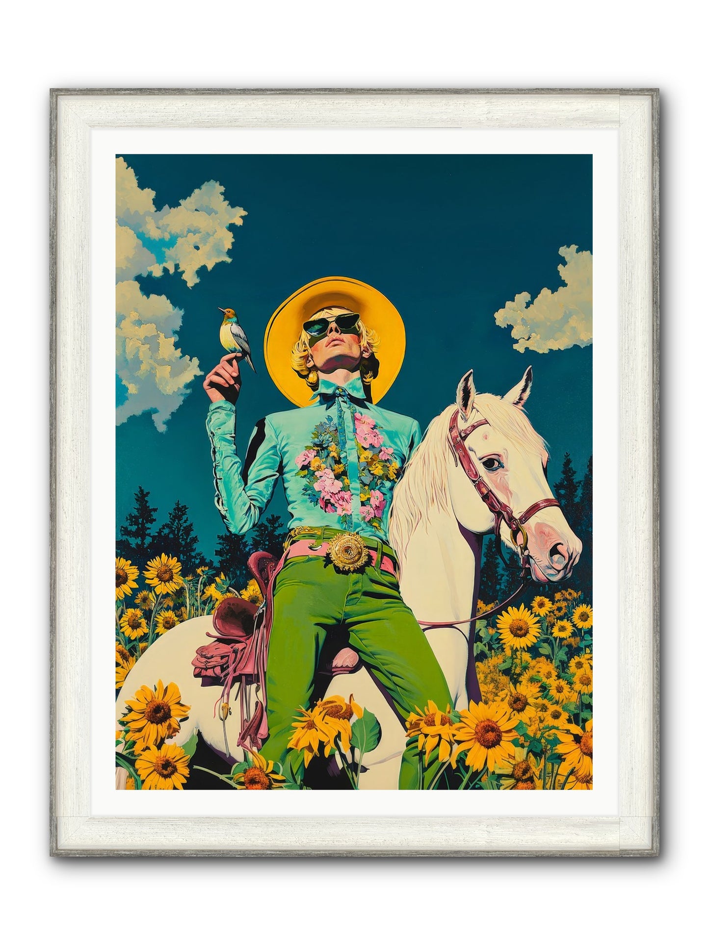 Honey-Dipped Desperado Framed Print - Driftwood White 36x48