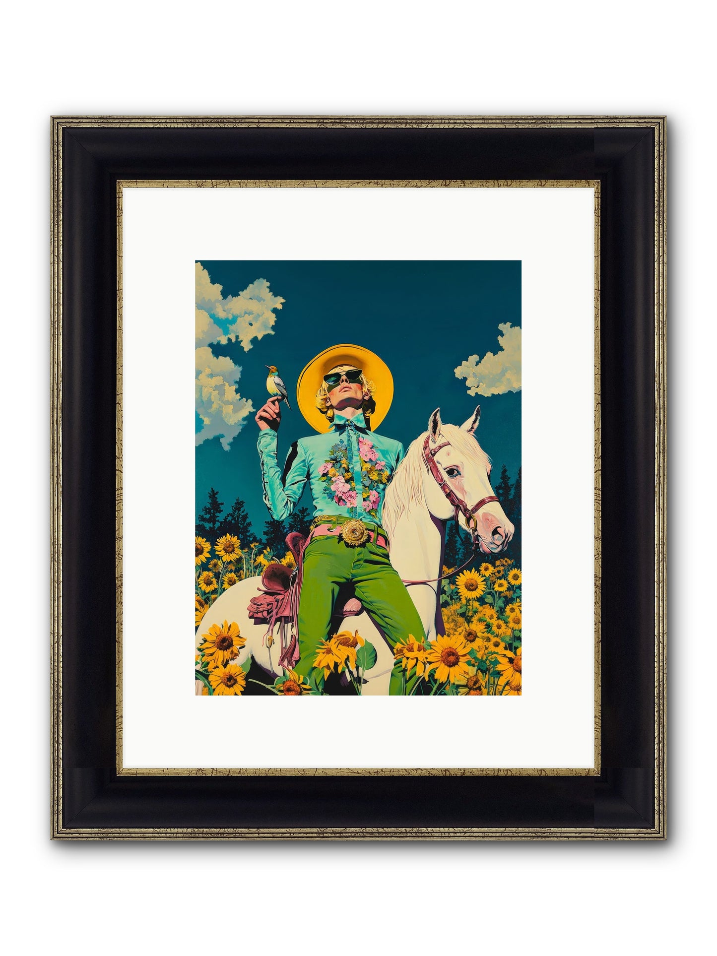 Honey-Dipped Desperado Framed Print - Black & Gold 9x12
