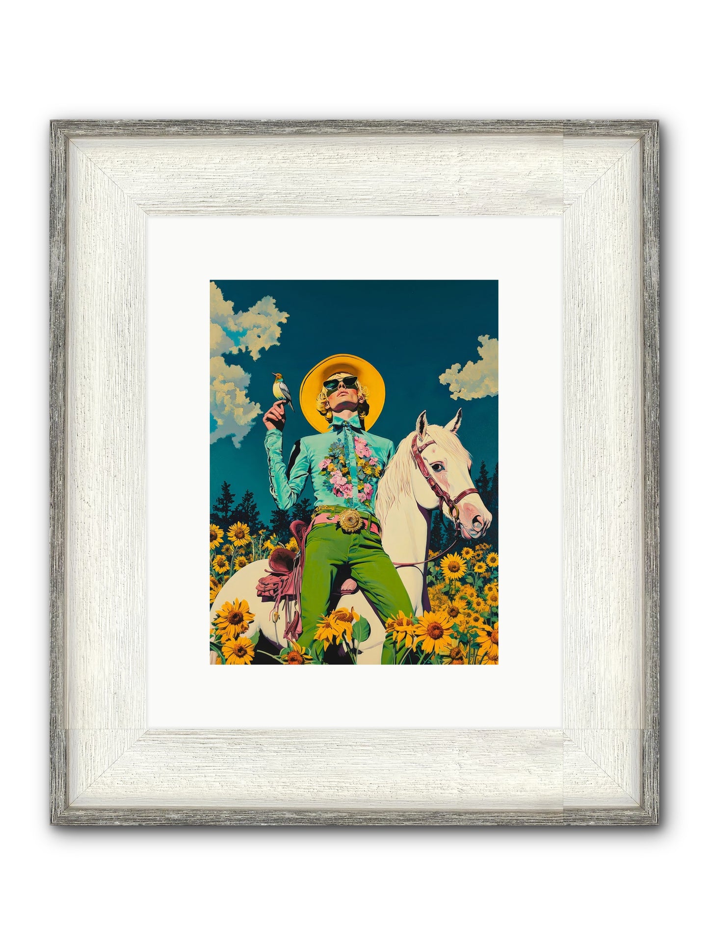Honey-Dipped Desperado Framed Print - Driftwood White 9x12