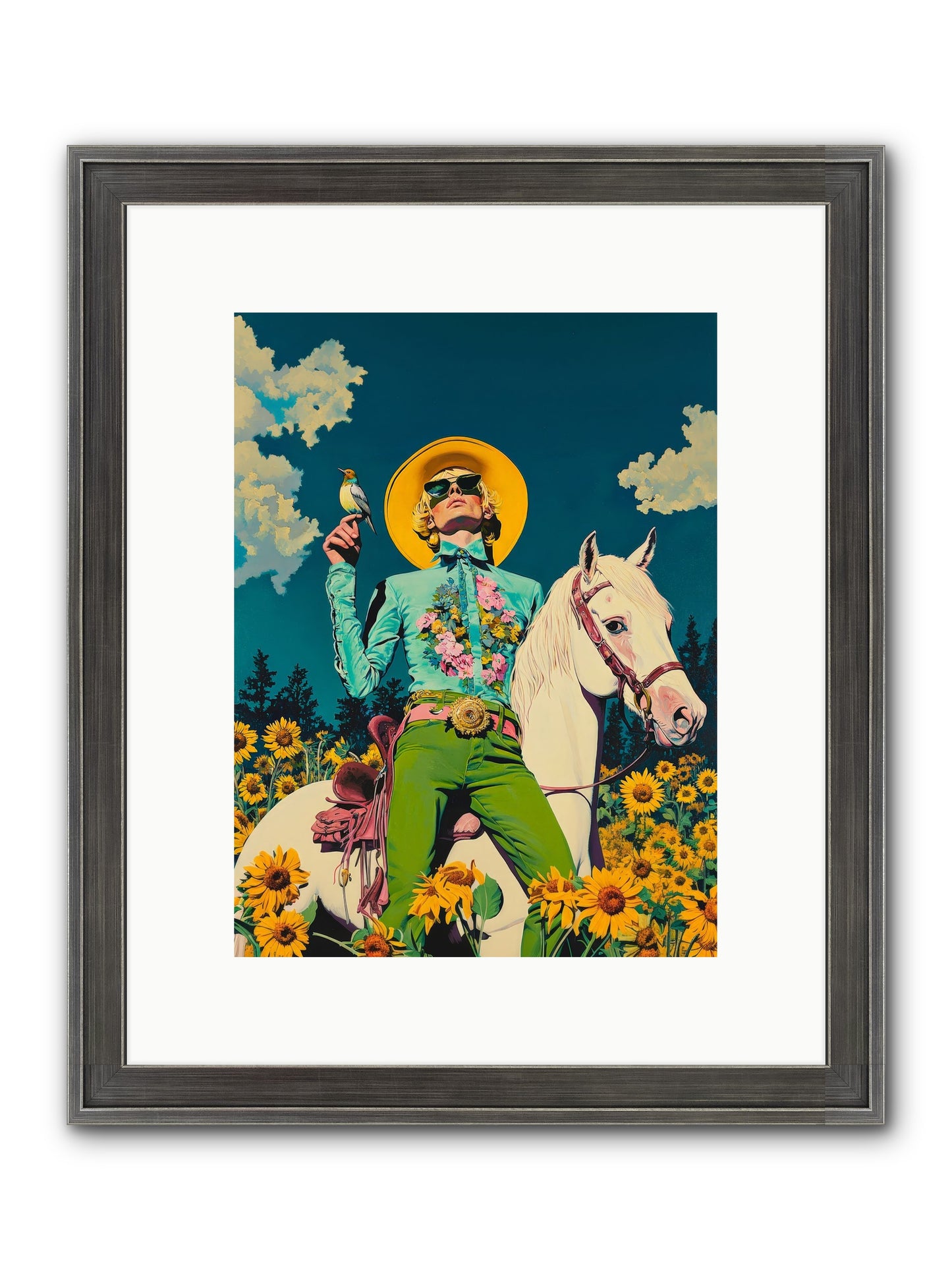 Honey-Dipped Desperado Framed Print - Slimwoods Black/Silver 9x12