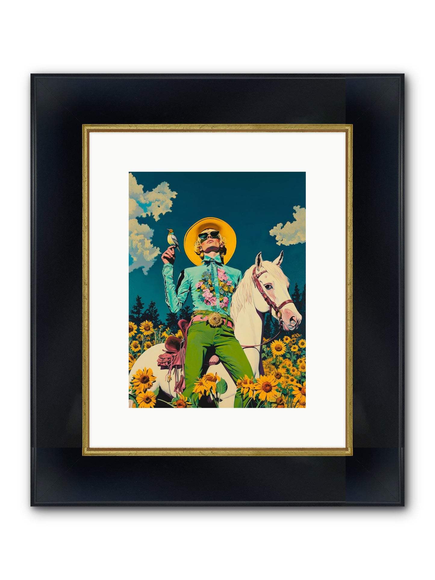 Honey-Dipped Desperado Framed Print - Wide Black w/Gold 9x12