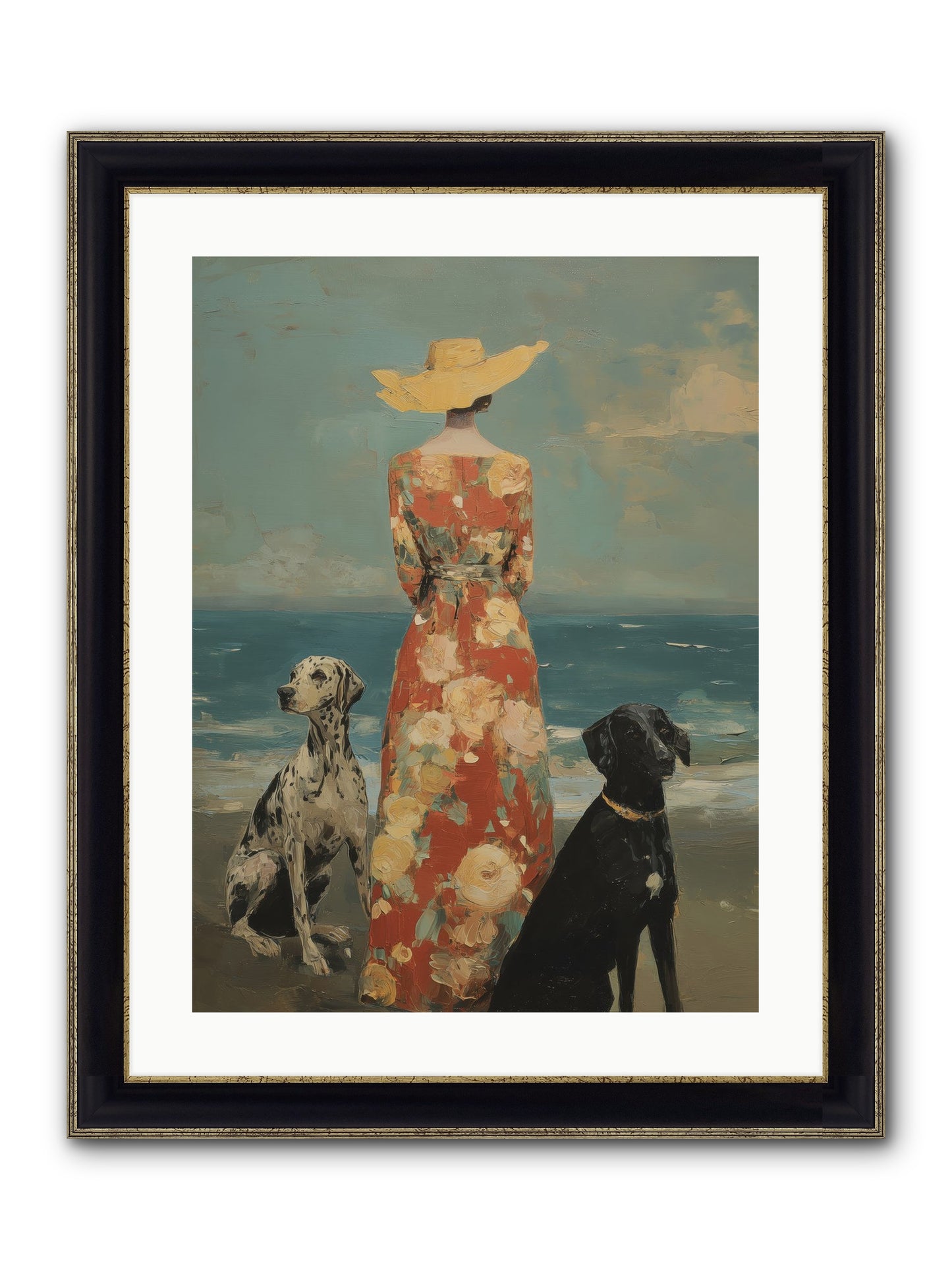 Honey-glazed Mornings Framed Print - Black & Gold 18x24