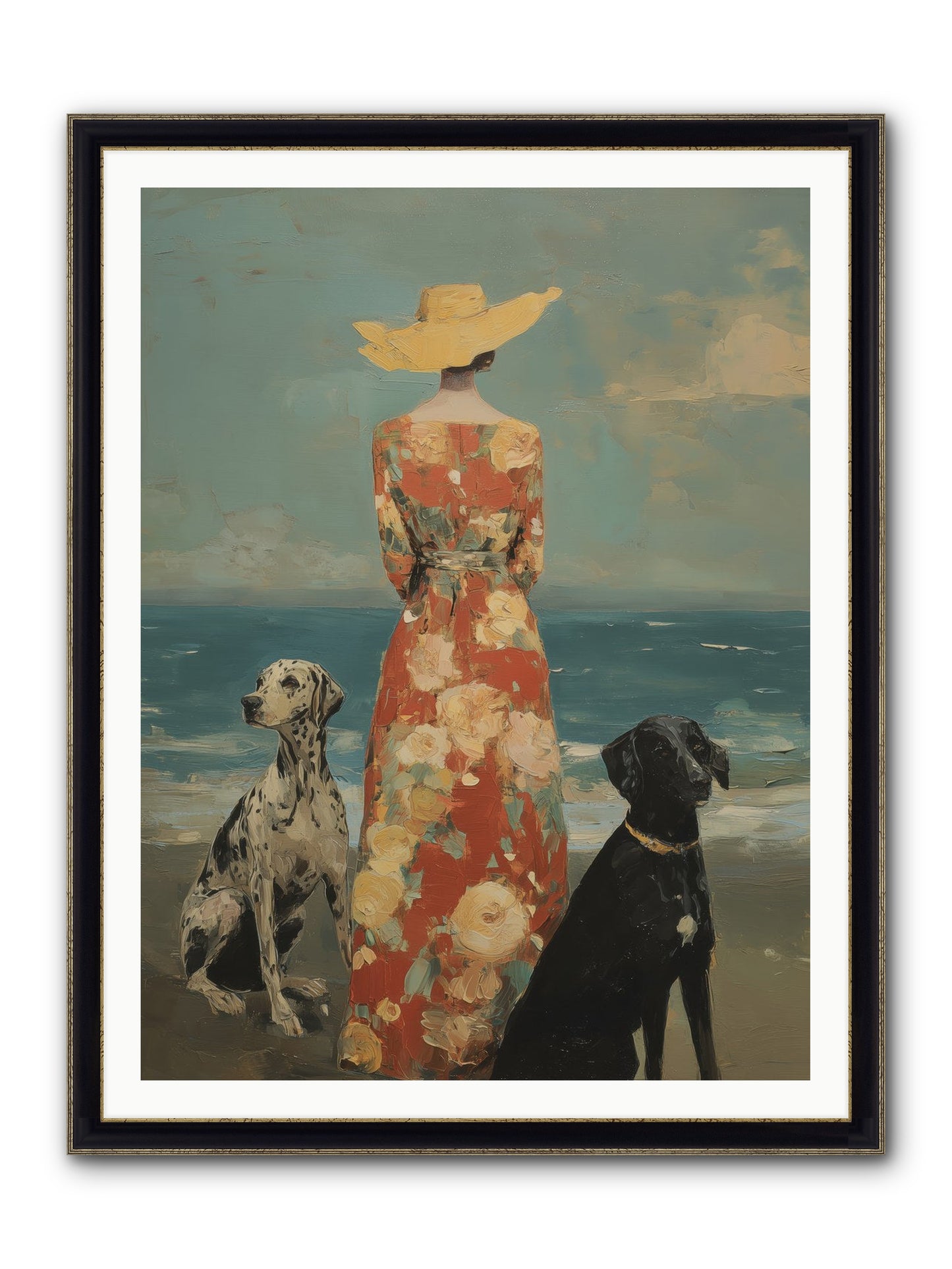 Honey-glazed Mornings Framed Print - Black & Gold 36x48
