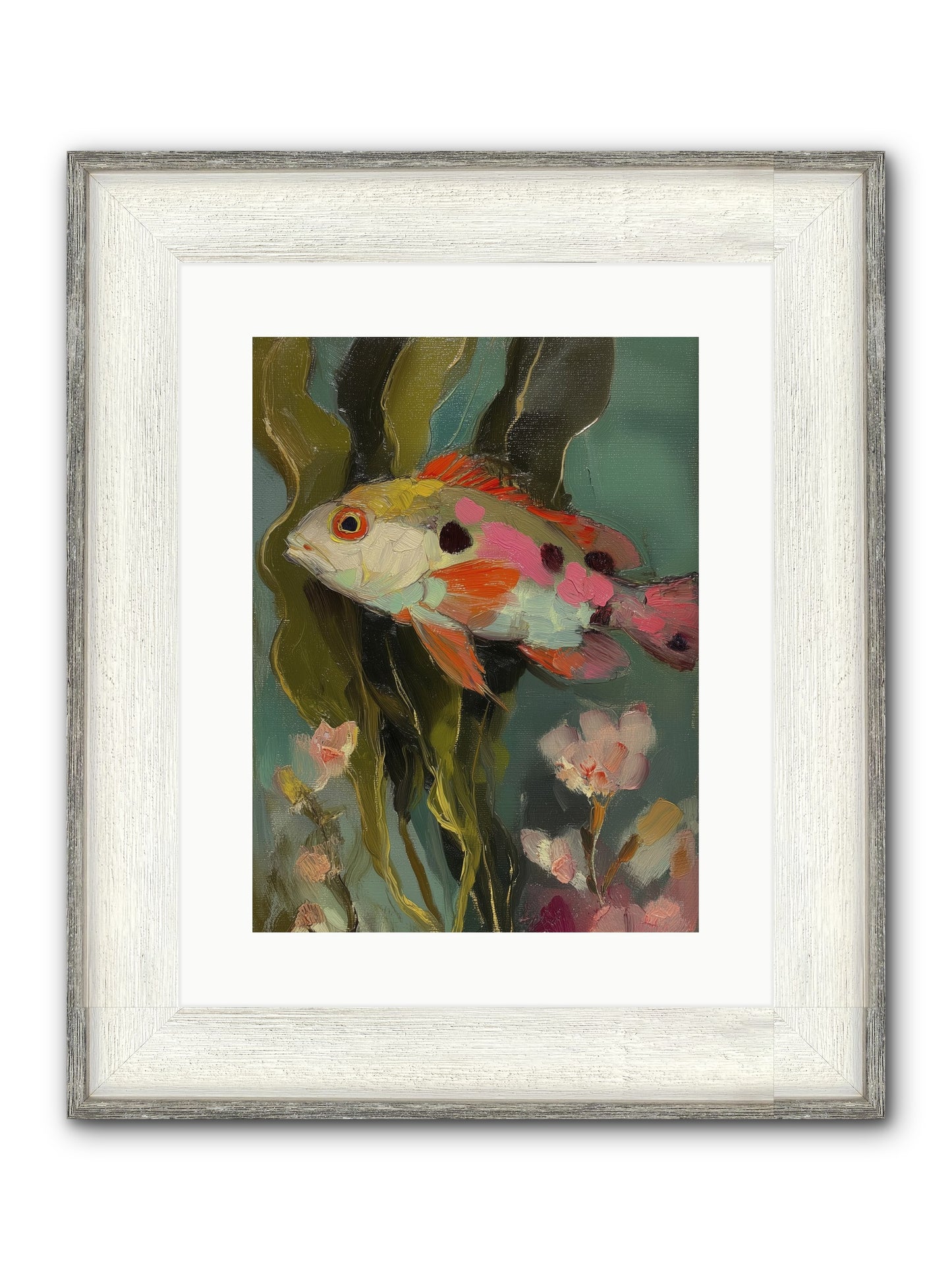 Honeyed Jewel Framed Print - Driftwood White 12x16