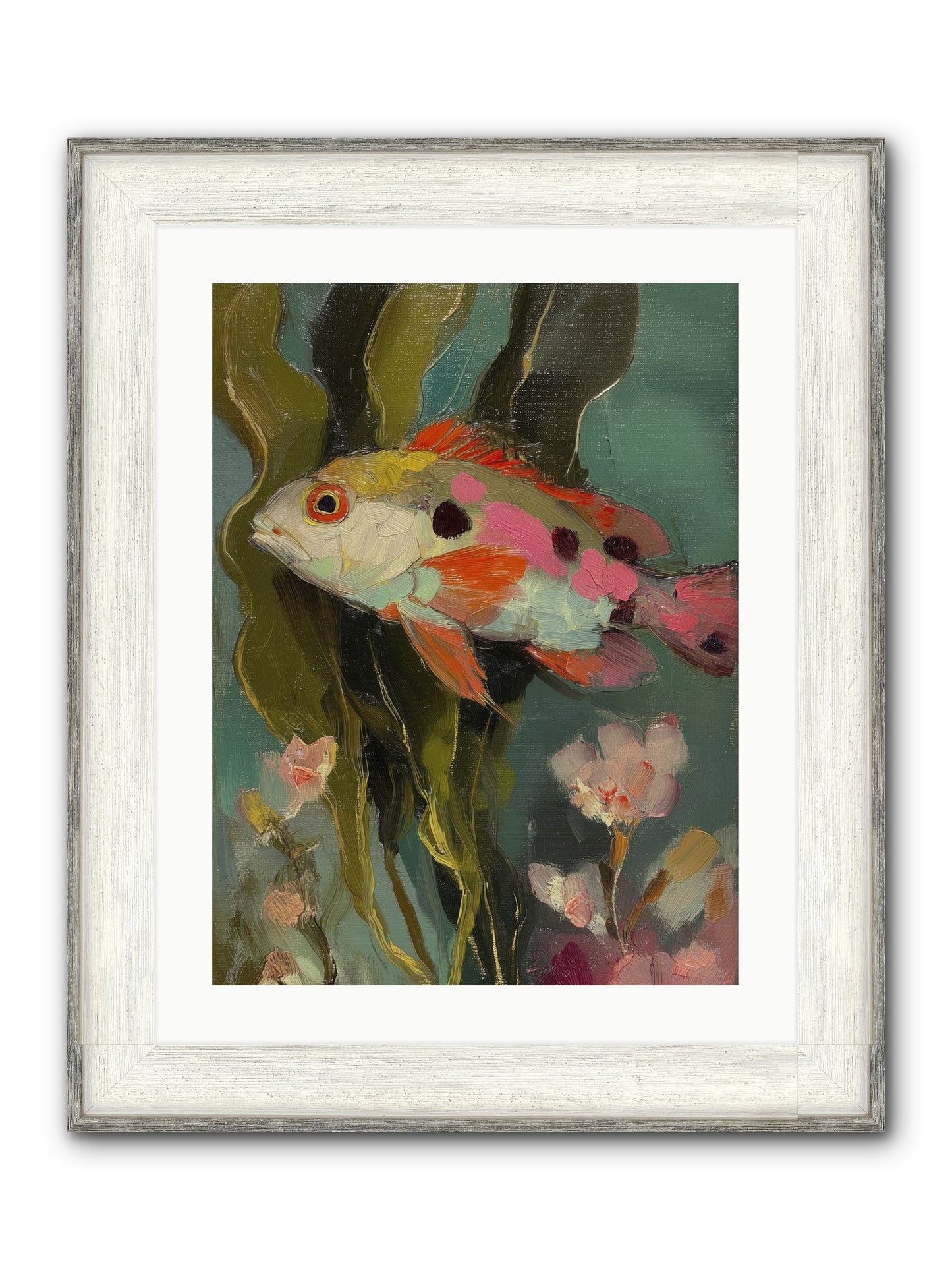 Honeyed Jewel Framed Print - Driftwood White 18x24