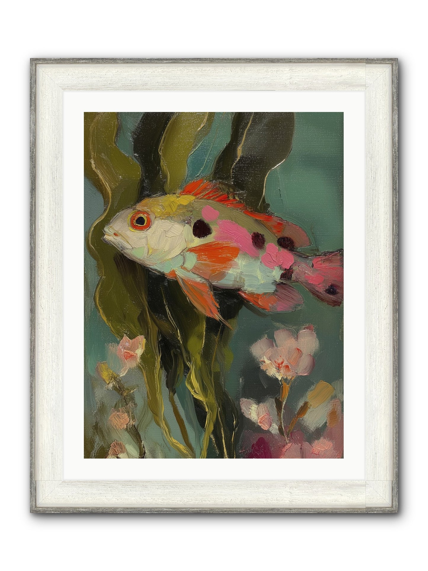 Honeyed Jewel Framed Print - Driftwood White 24x32