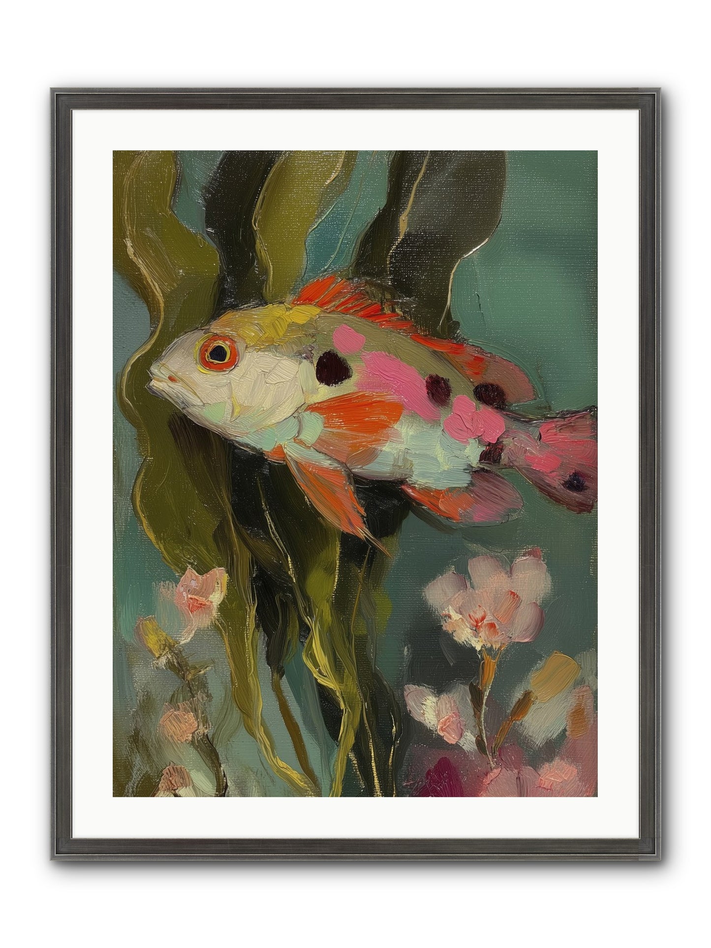 Honeyed Jewel Framed Print - Slimwoods Black/Silver 24x32