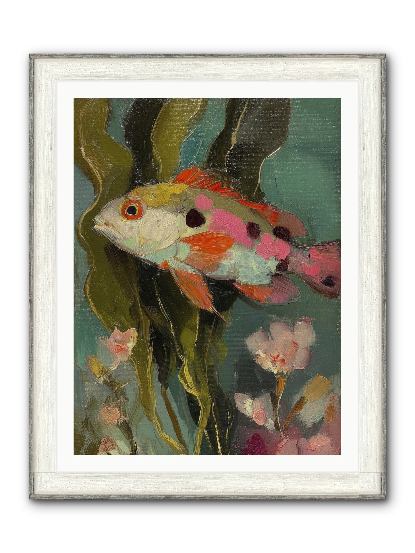Honeyed Jewel Framed Print - Driftwood White 30x40