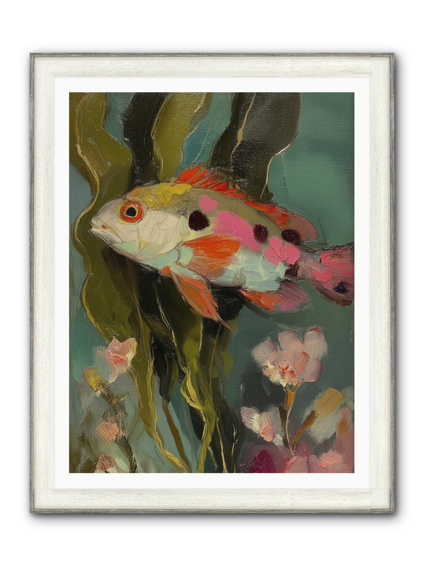 Honeyed Jewel Framed Print - Driftwood White 36x48