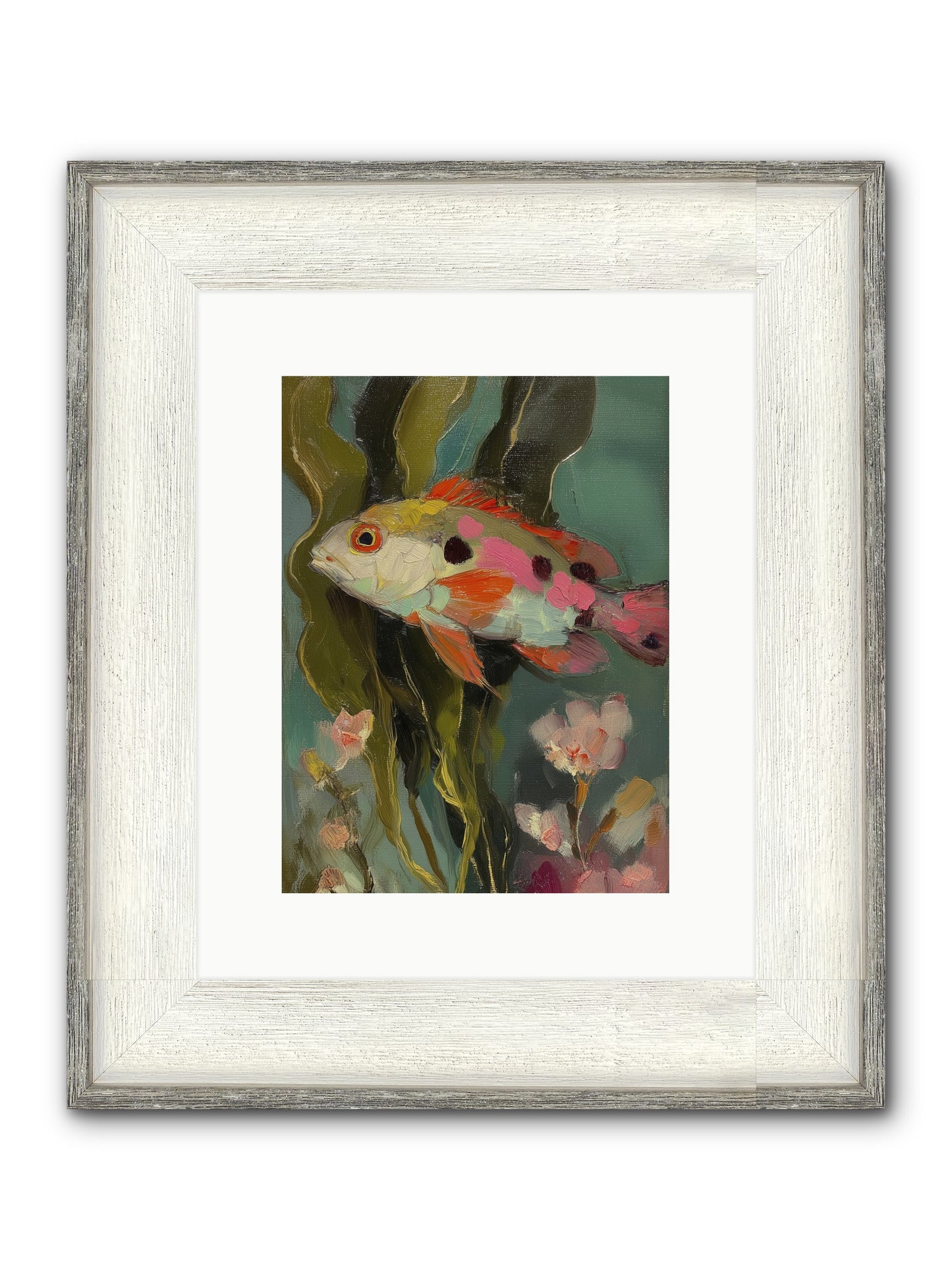 Honeyed Jewel Framed Print - Driftwood White 9x12