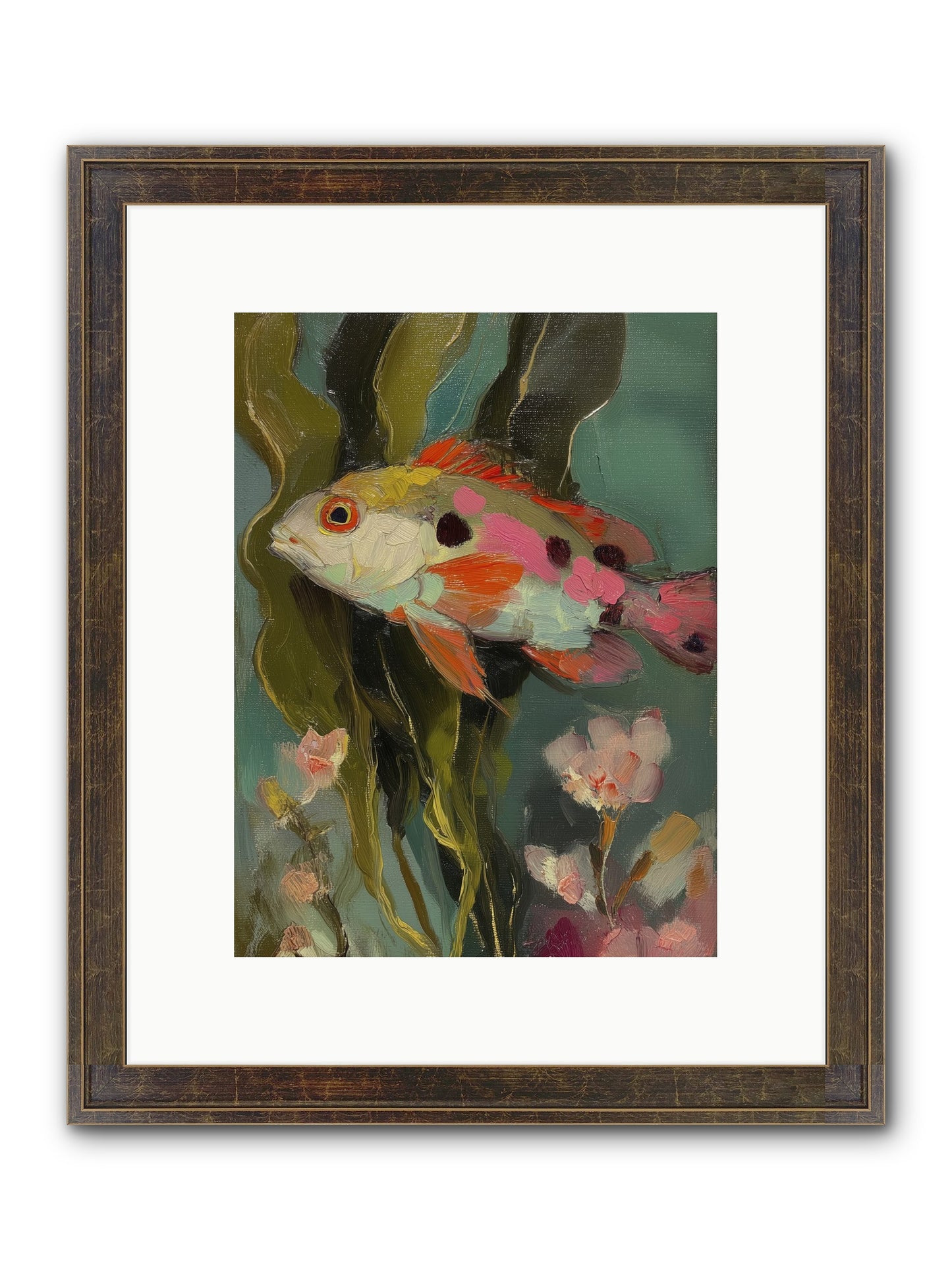 Honeyed Jewel Framed Print - Slimwoods Black/Gold 9x12