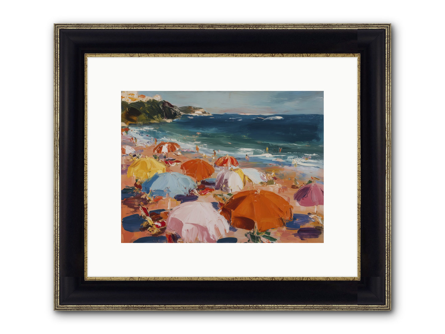 Honeyed Realm Framed Print - Black & Gold 12x9