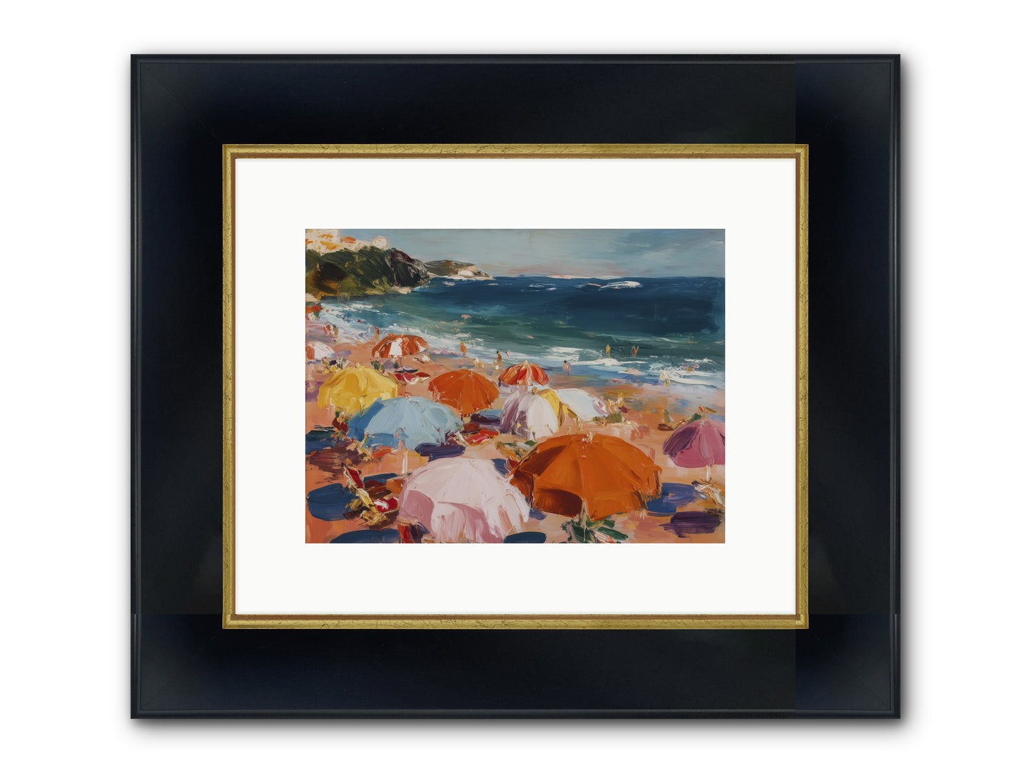 Honeyed Realm Framed Print - Wide Black w/Gold 12x9
