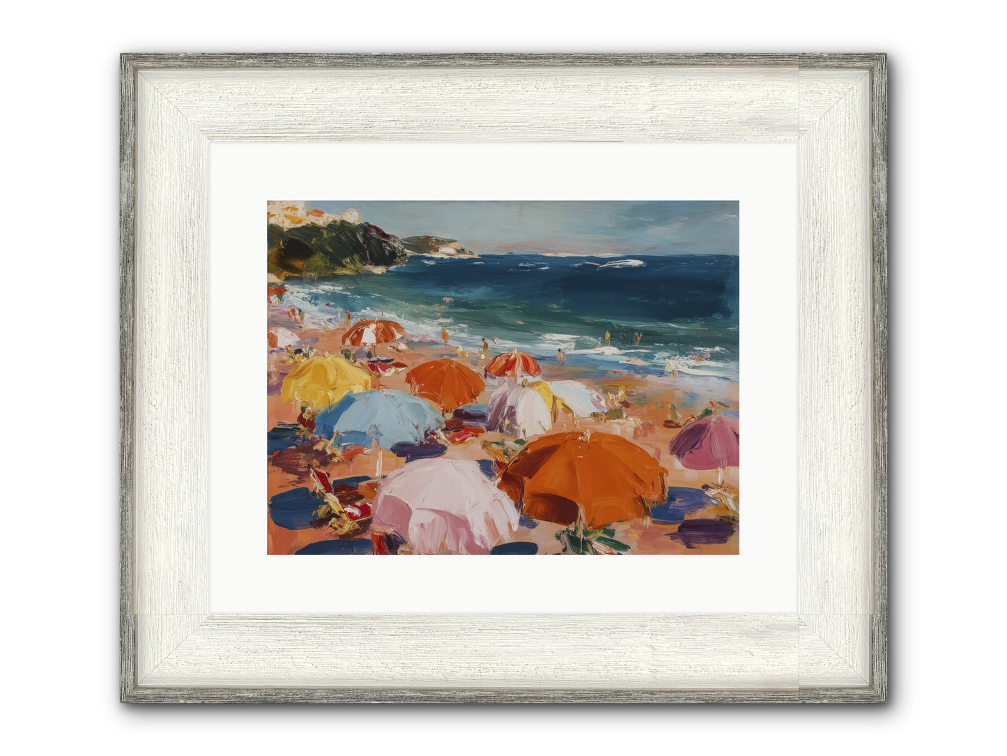 Honeyed Realm Framed Print - Driftwood White 16x12