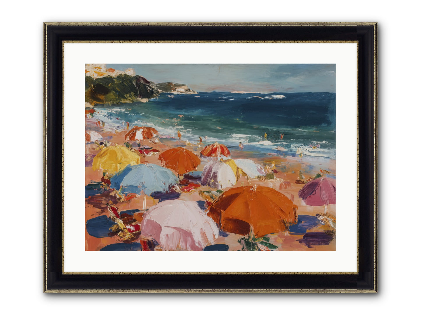 Honeyed Realm Framed Print - Black & Gold 24x18