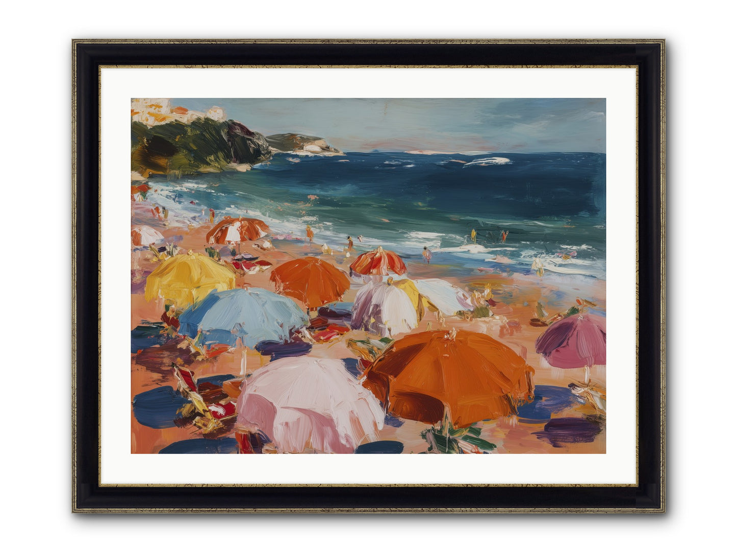 Honeyed Realm Framed Print - Black & Gold 32x24