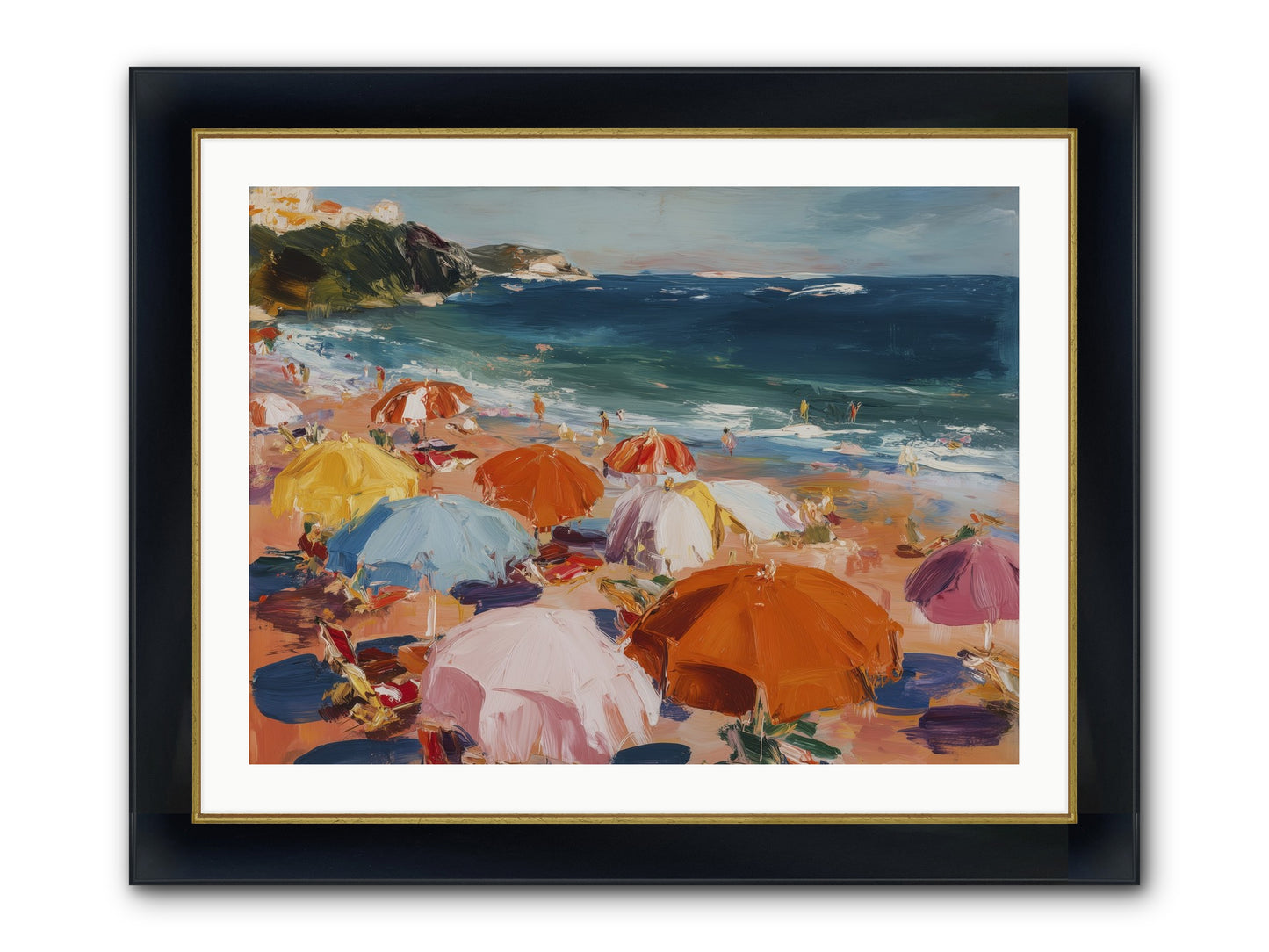 Honeyed Realm Framed Print - Wide Black w/Gold 32x24