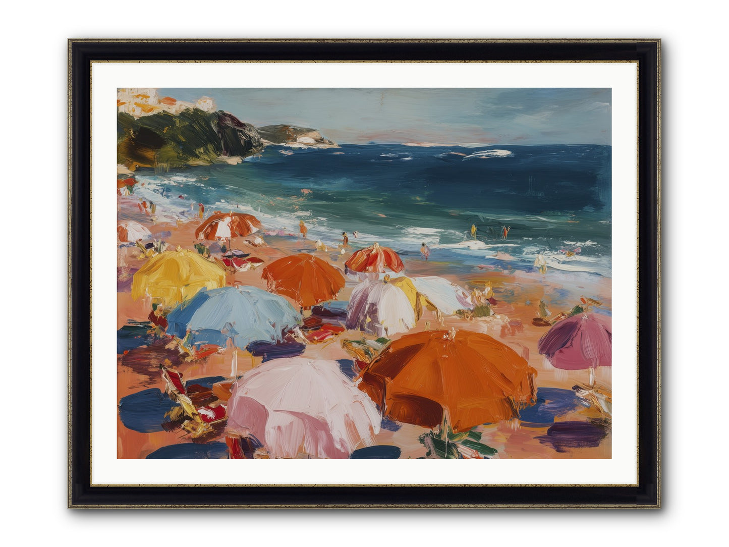 Honeyed Realm Framed Print - Black & Gold 40x30
