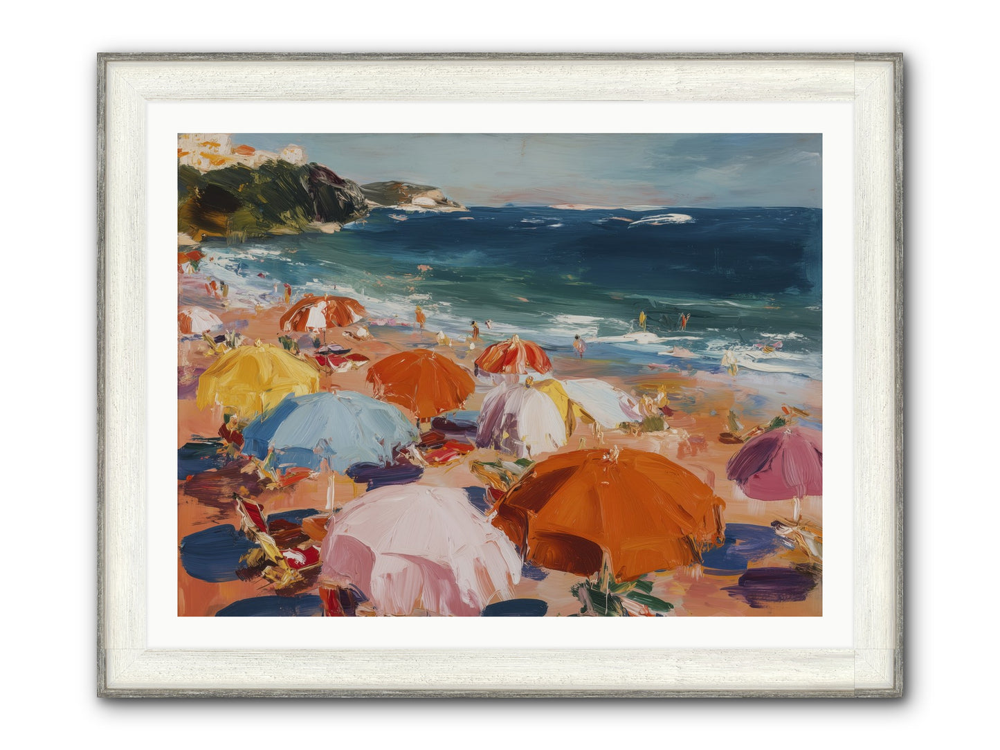 Honeyed Realm Framed Print - Driftwood White 40x30