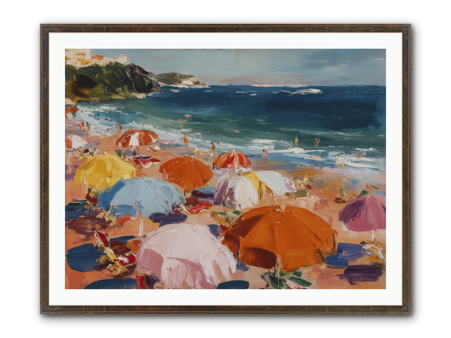 Honeyed Realm Framed Print - Slimwoods Black/Gold 40x30
