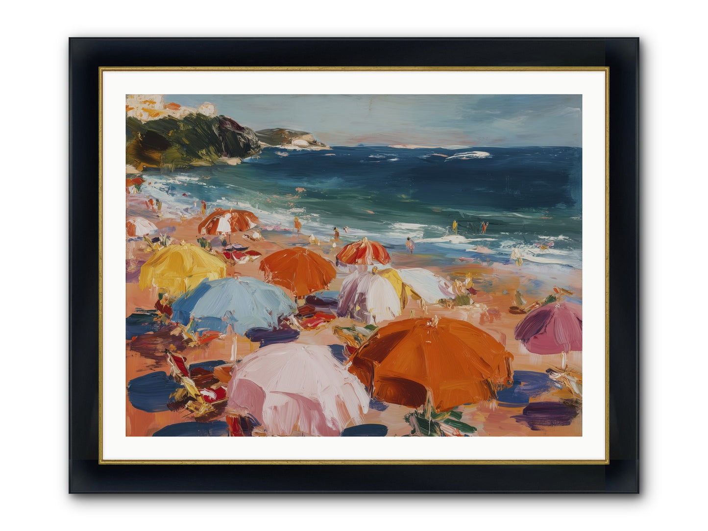 Honeyed Realm Framed Print - Wide Black w/Gold 40x30