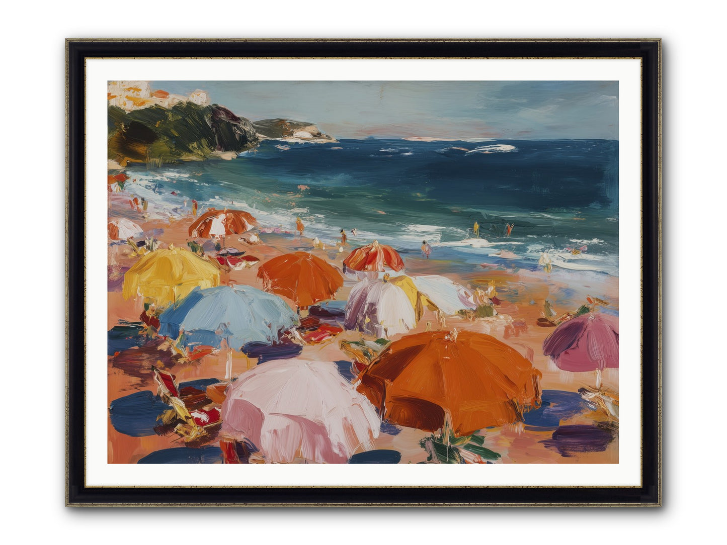 Honeyed Realm Framed Print - Black & Gold 48x36
