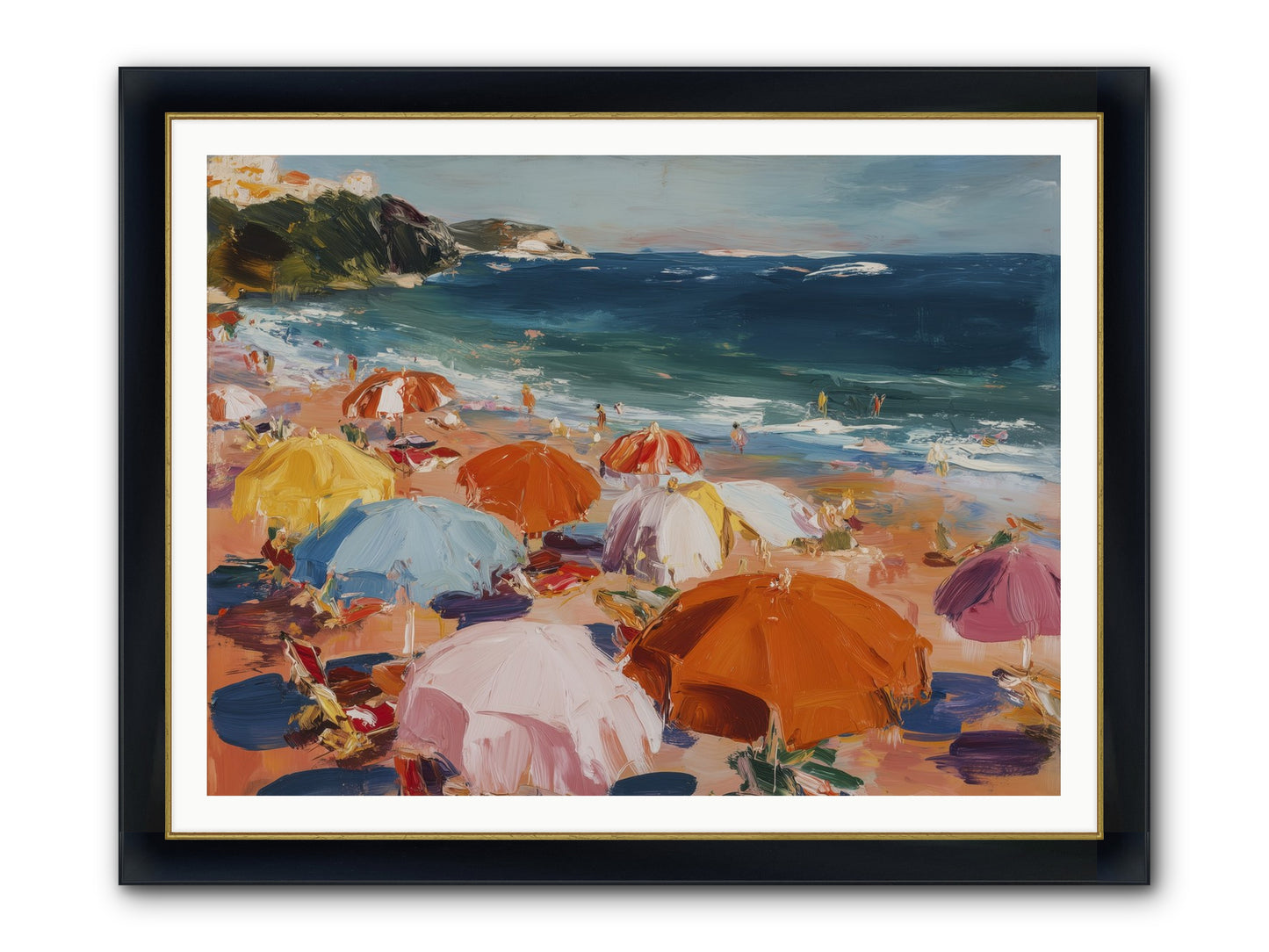 Honeyed Realm Framed Print - Wide Black w/Gold 48x36