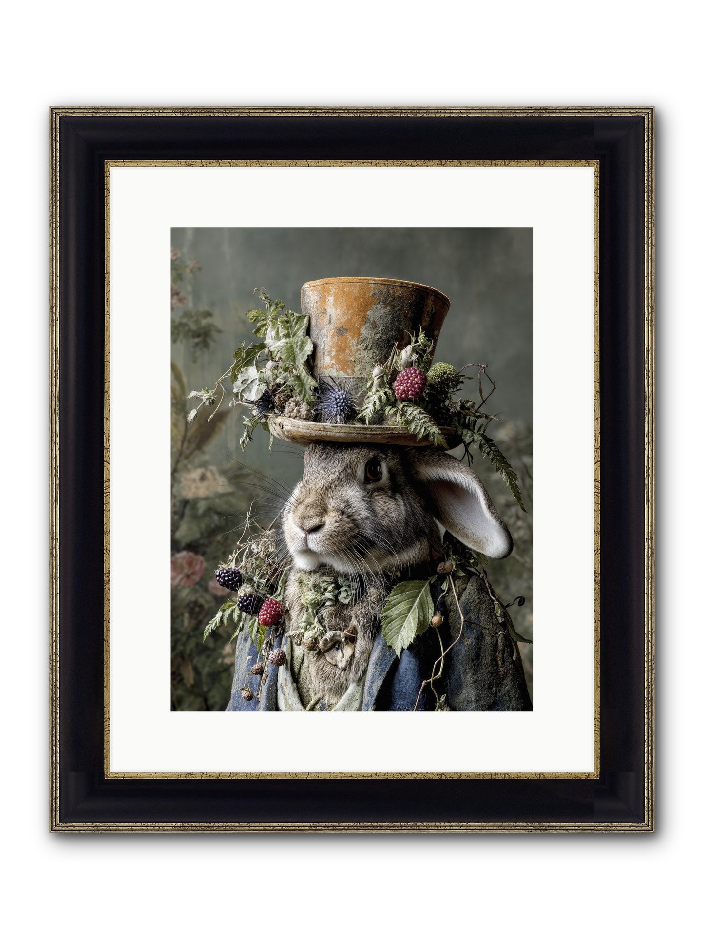 Honeyed Secrets Framed Print - Black & Gold 12x16