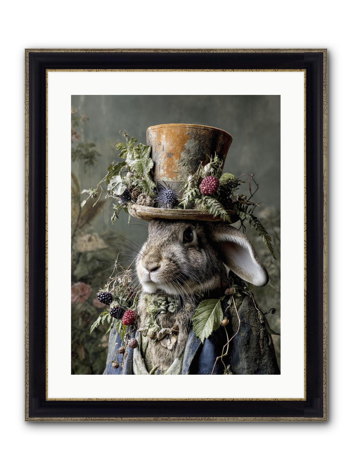 Honeyed Secrets Framed Print - Black & Gold 18x24