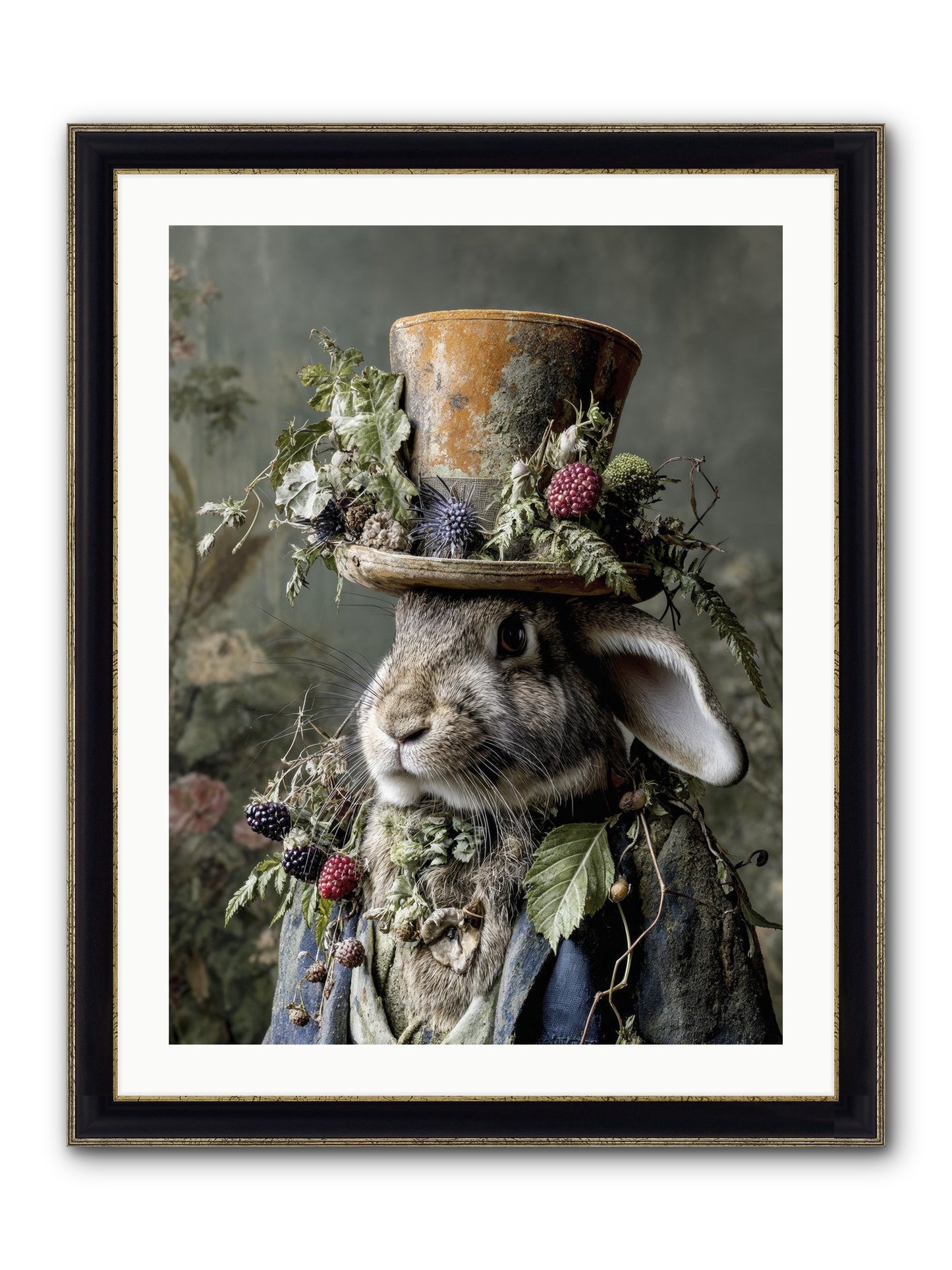 Honeyed Secrets Framed Print - Black & Gold 24x32