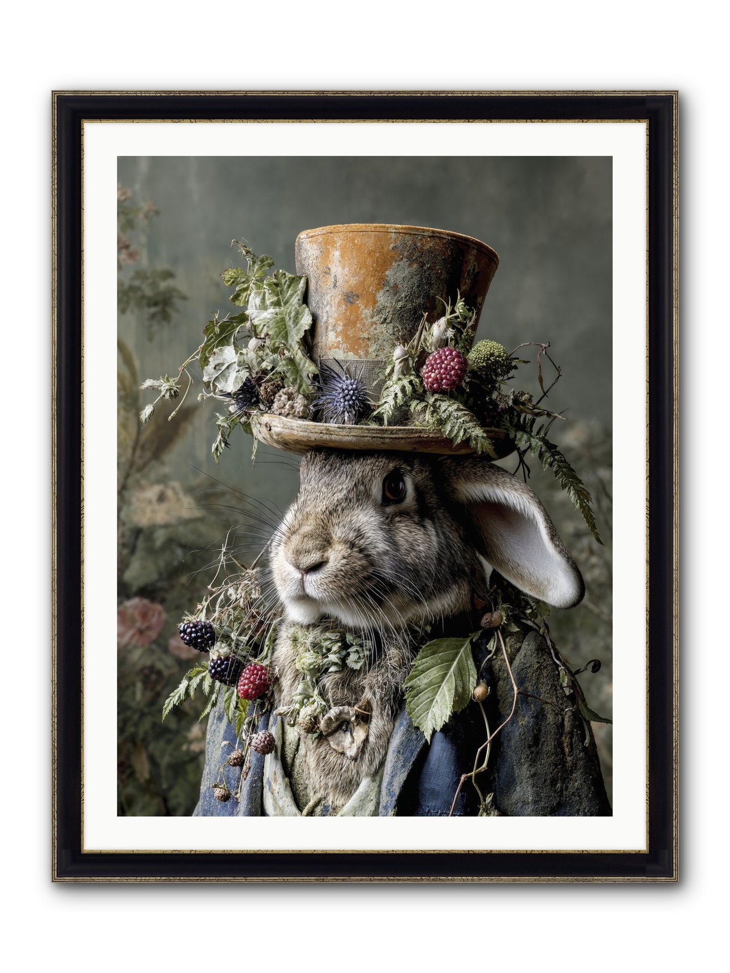 Honeyed Secrets Framed Print - Black & Gold 30x40