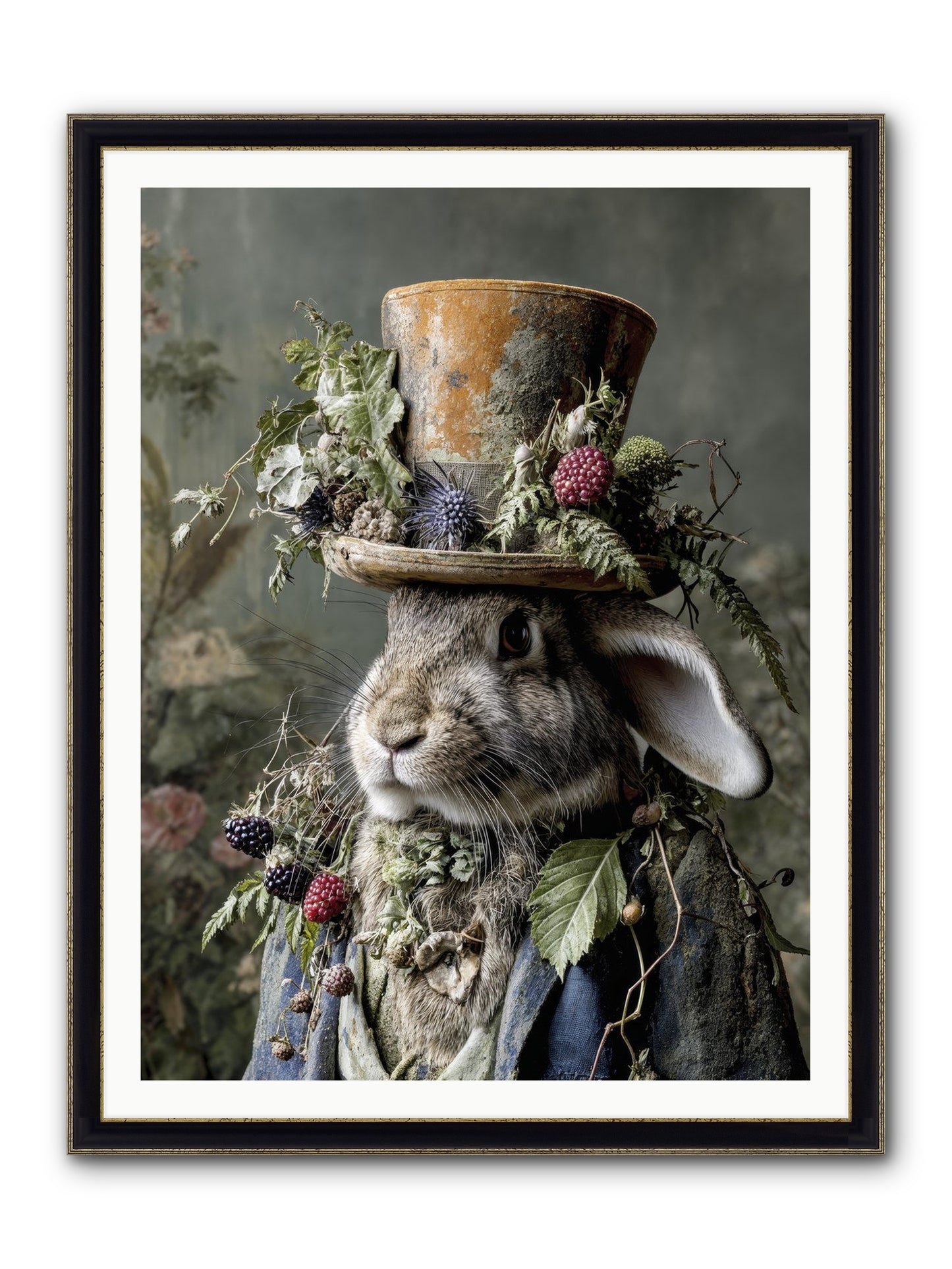 Honeyed Secrets Framed Print - Black & Gold 36x48
