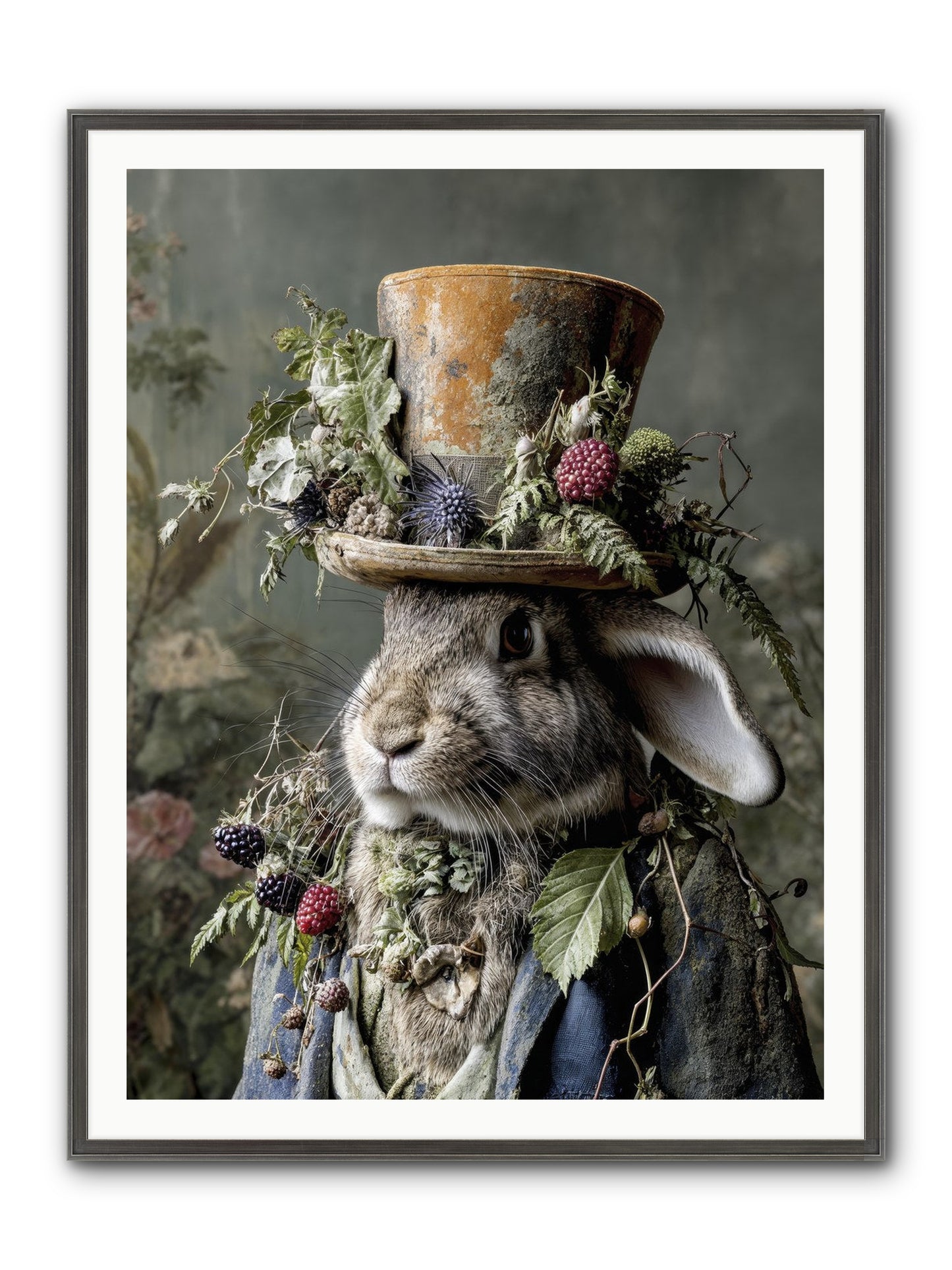 Honeyed Secrets Framed Print - Slimwoods Black/Silver 36x48